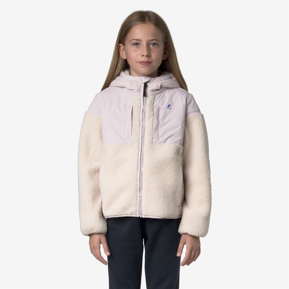 Fleece_KID UNISEX_P. SAMSON 4.0 ORSETTO_Hoodie Full Zip_Rose Hushed--Ecru - DressedBack