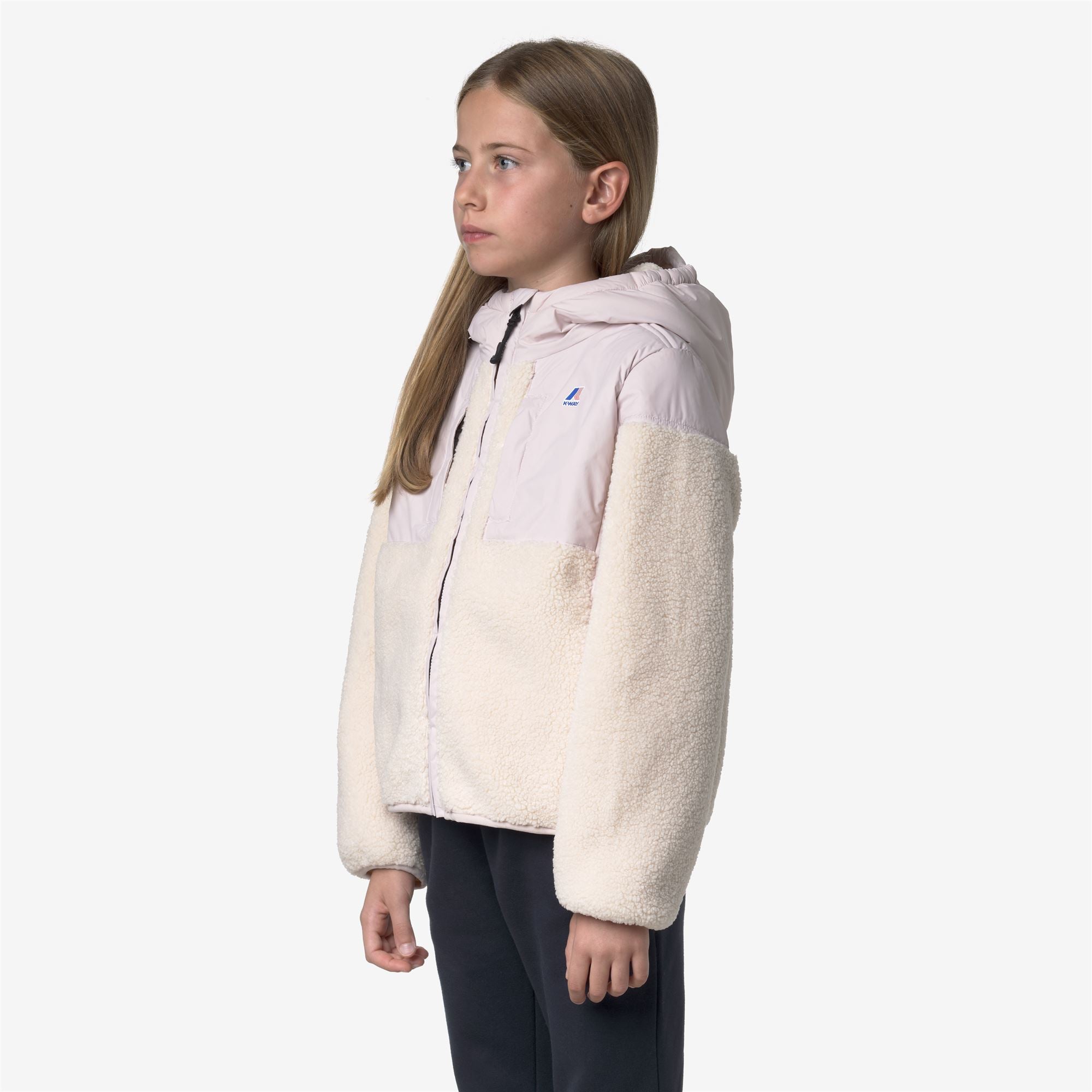 Fleece_KID UNISEX_P. SAMSON 4.0 ORSETTO_Hoodie Full Zip_Rose Hushed--Ecru - Commercial 5