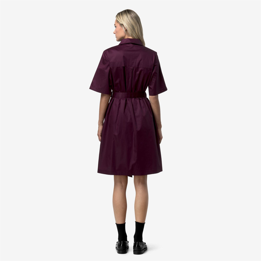 Dresses_Woman_NOUAILLE SHINY COTTON_Short_Violet Mauve Wine - Commercial 6