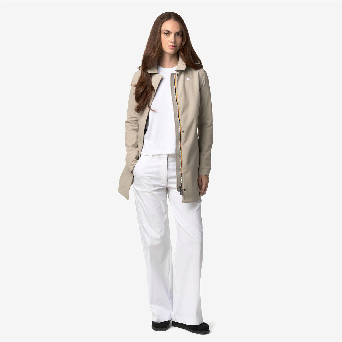 Jackets_Woman_MATHY BONDED_3/4 Length_Beige Cashmere - Blue Depth - Commercial 7