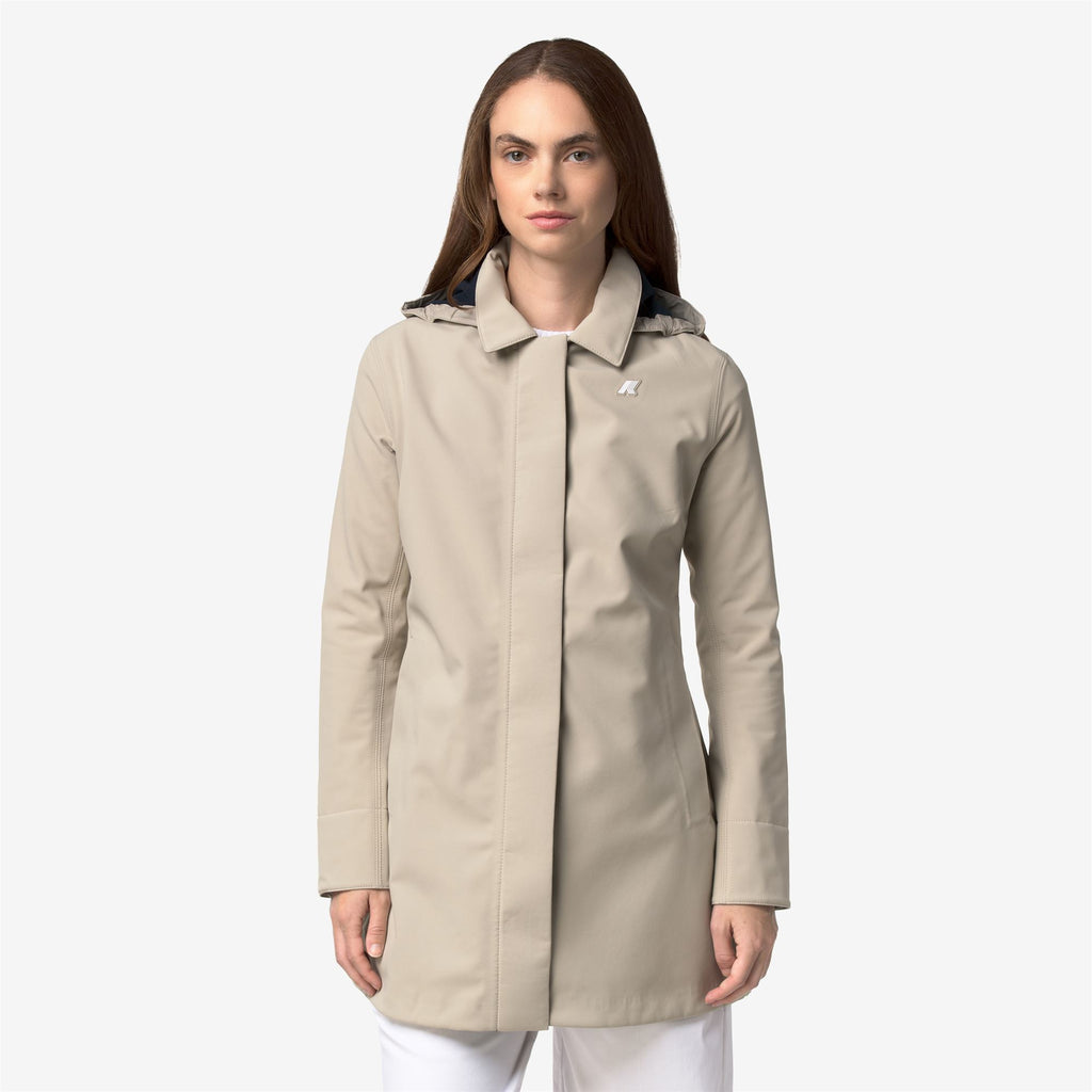 Jackets_Woman_MATHY BONDED_3/4 Length_Beige Cashmere - Blue Depth - Commercial 4