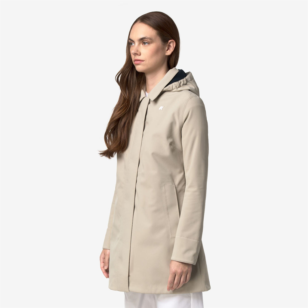 Jackets_Woman_MATHY BONDED_3/4 Length_Beige Cashmere - Blue Depth - Commercial 5