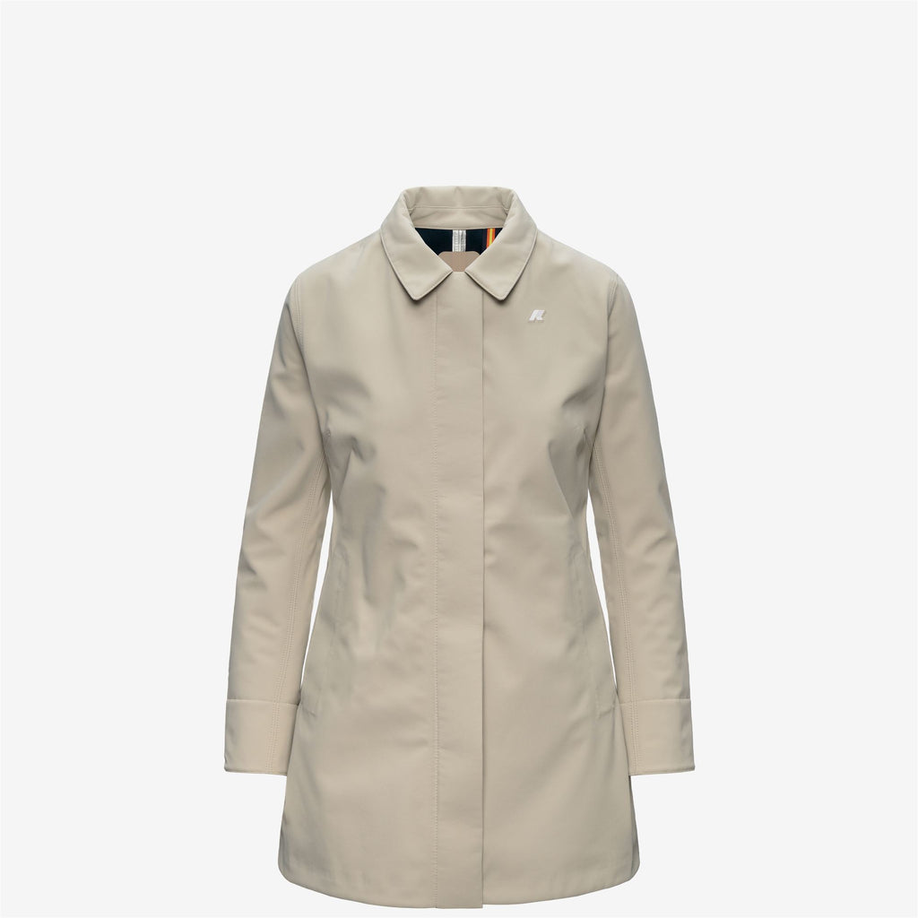 Jackets_Woman_MATHY BONDED_3/4 Length_Beige Cashmere - Blue Depth - Commercial 2