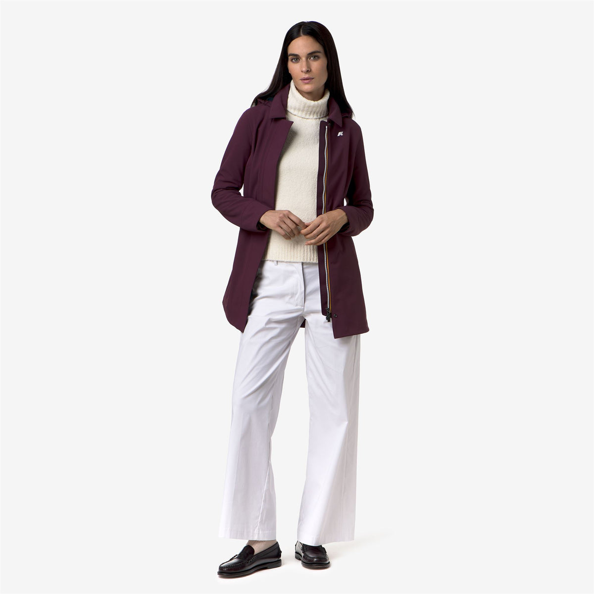 Jackets_Woman_MATHY BONDED_3/4 Length_Violet Mauve Wine - Blue Depth - Commercial 7
