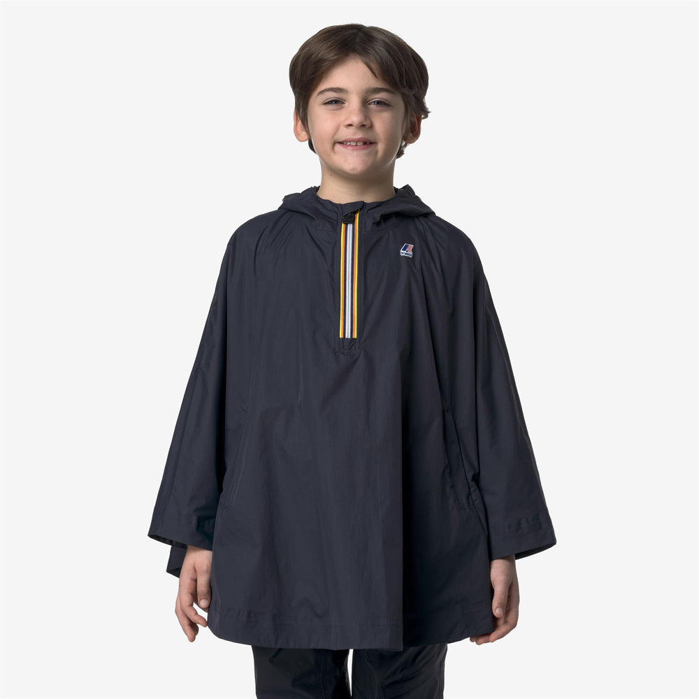 Jackets_KID UNISEX_P. LE VRAI 4.0 MORGAN_Poncho_Blue Depth - DressedBack