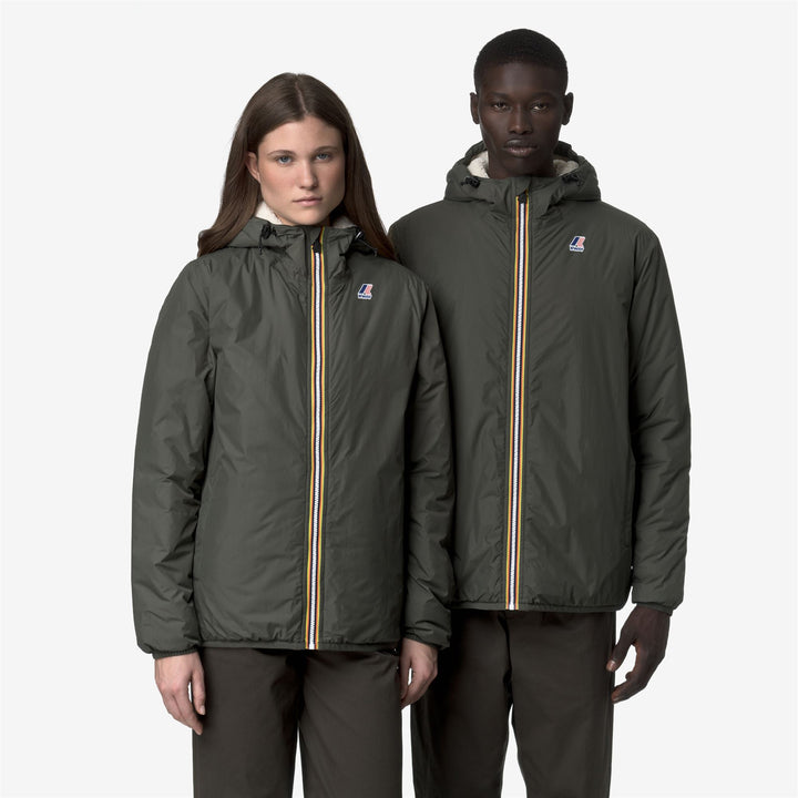 Jackets_UNISEX_LE VRAI 4.0 CLAUDE ORSETTO_Mid_GREEN BLACKISH - DetailDouble
