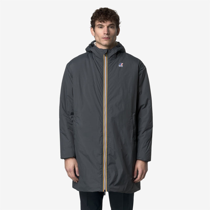 Jackets_UNISEX_LE VRAI 4.0 EIFFEL EAST ORSETTO_3/4 Length_Grey Shadow Dk - DressedBack