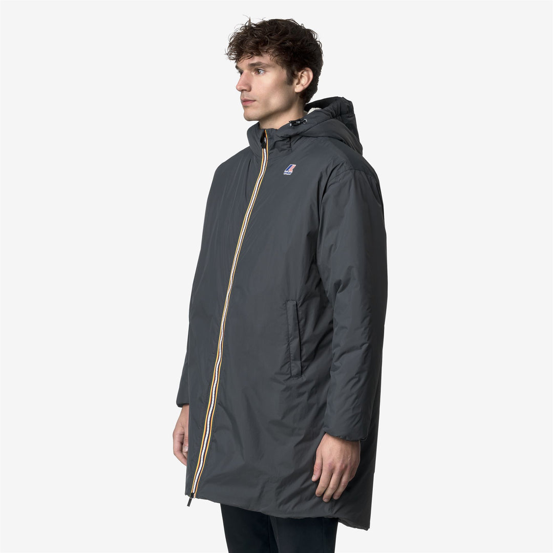 Jackets_UNISEX_LE VRAI 4.0 EIFFEL EAST ORSETTO_3/4 Length_Grey Shadow Dk - Detail