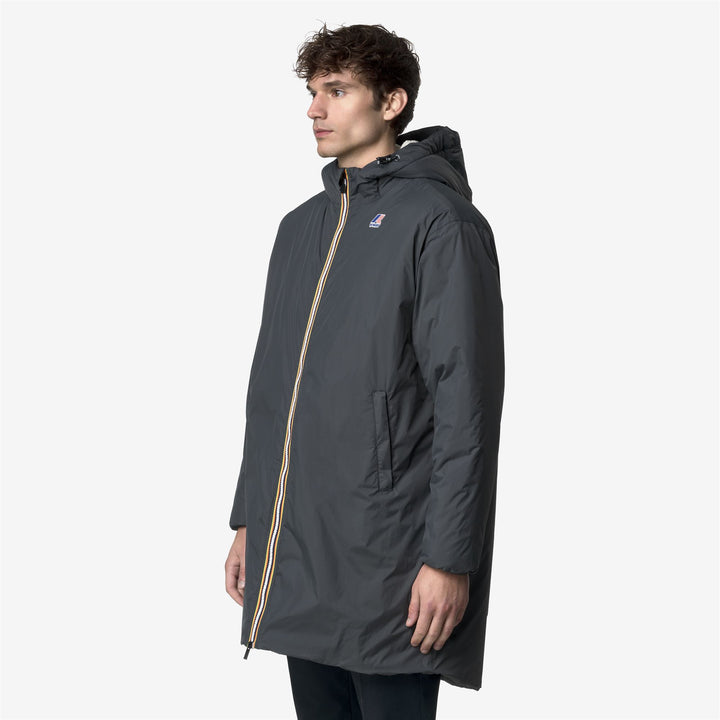 Jackets_UNISEX_LE VRAI 4.0 EIFFEL EAST ORSETTO_3/4 Length_Grey Shadow Dk - Detail