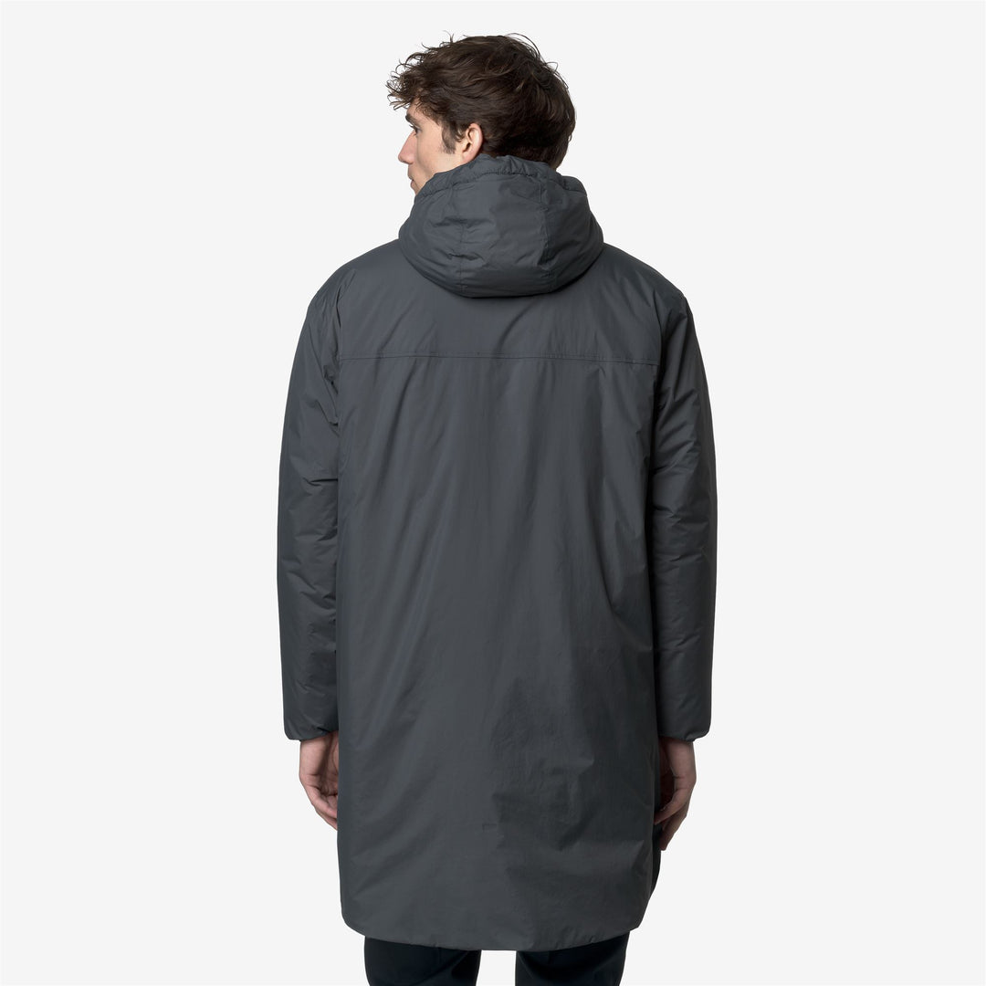 Jackets_UNISEX_LE VRAI 4.0 EIFFEL EAST ORSETTO_3/4 Length_Grey Shadow Dk - DressedFrontDouble