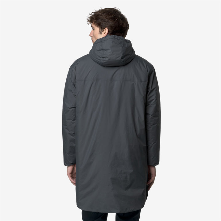 Jackets_UNISEX_LE VRAI 4.0 EIFFEL EAST ORSETTO_3/4 Length_Grey Shadow Dk - DressedFrontDouble