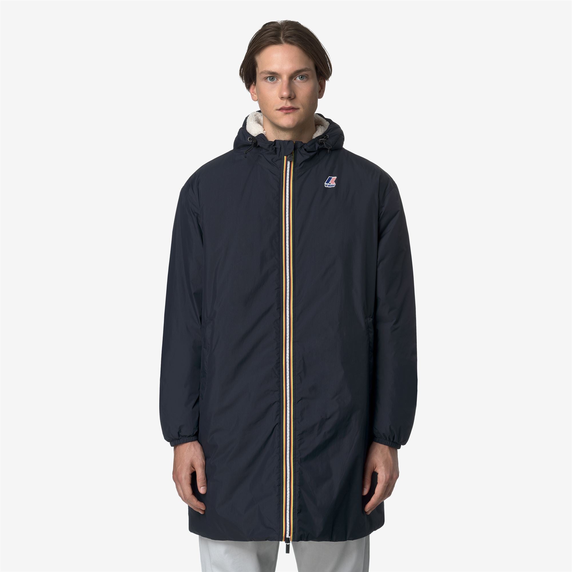 Jackets_UNISEX_LE VRAI 4.0 EIFFEL EAST ORSETTO_3/4 Length_Blue Depth - Commercial 4