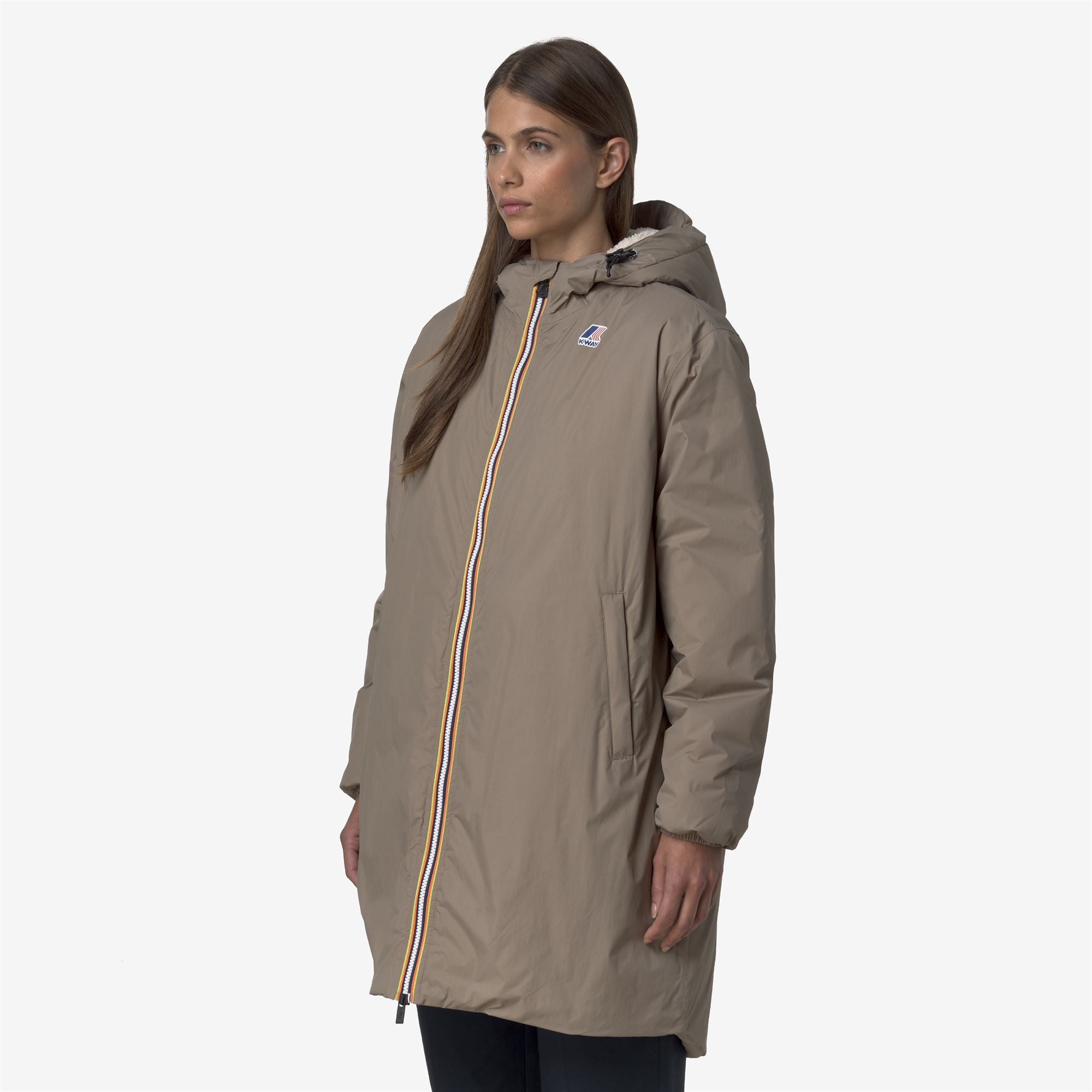 Jackets_UNISEX_LE VRAI 4.0 EIFFEL EAST ORSETTO_3/4 Length_Beige Taupe - Commercial 5