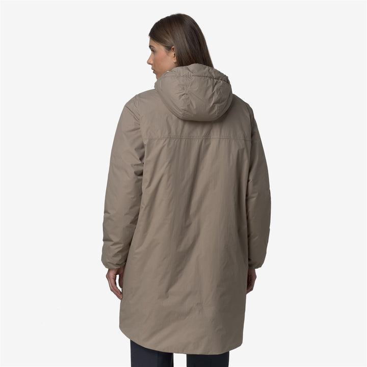 Jackets_UNISEX_LE VRAI 4.0 EIFFEL EAST ORSETTO_3/4 Length_Beige Taupe - DressedFrontDouble
