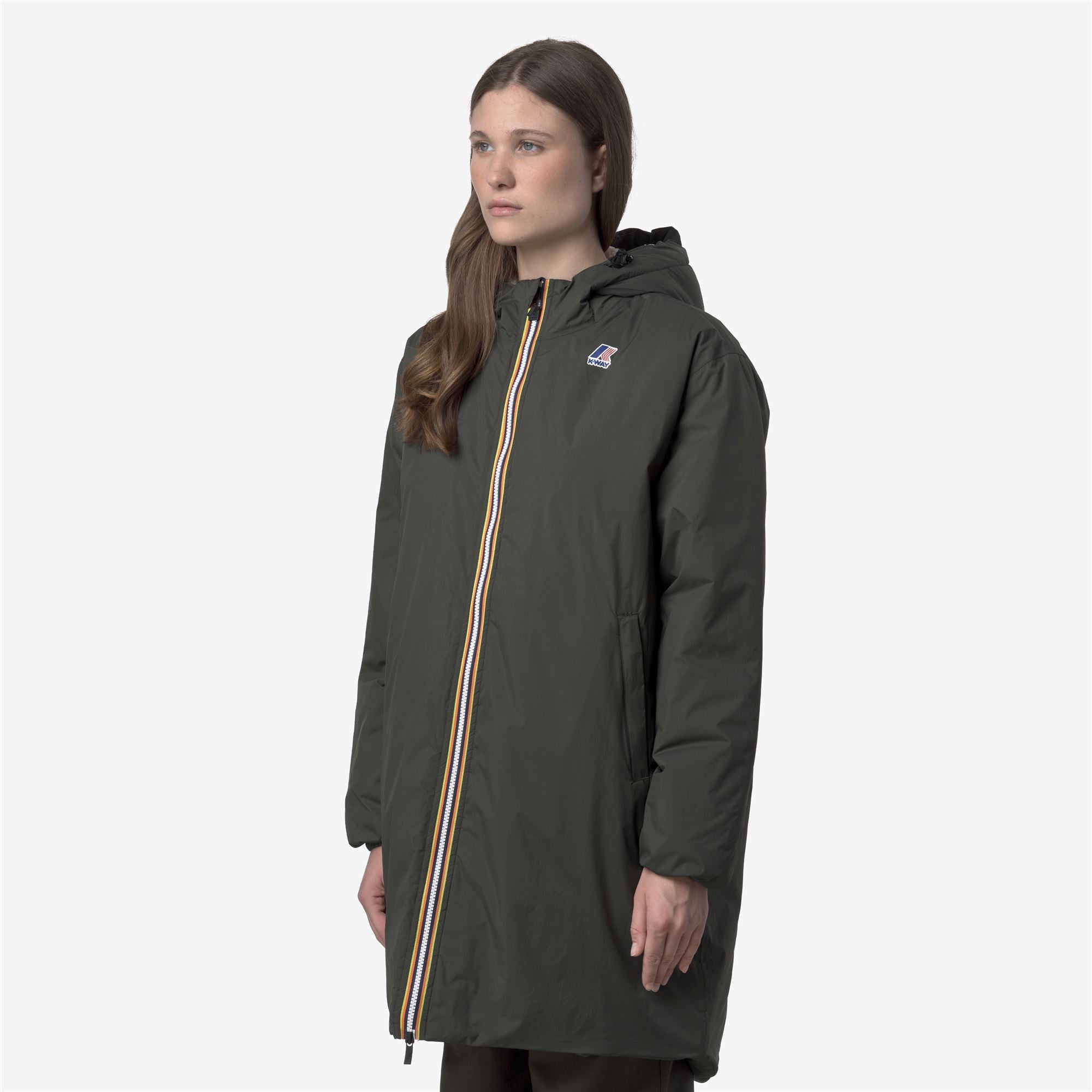 Jackets_UNISEX_LE VRAI 4.0 EIFFEL EAST ORSETTO_3/4 Length_GREEN BLACKISH - Commercial 5