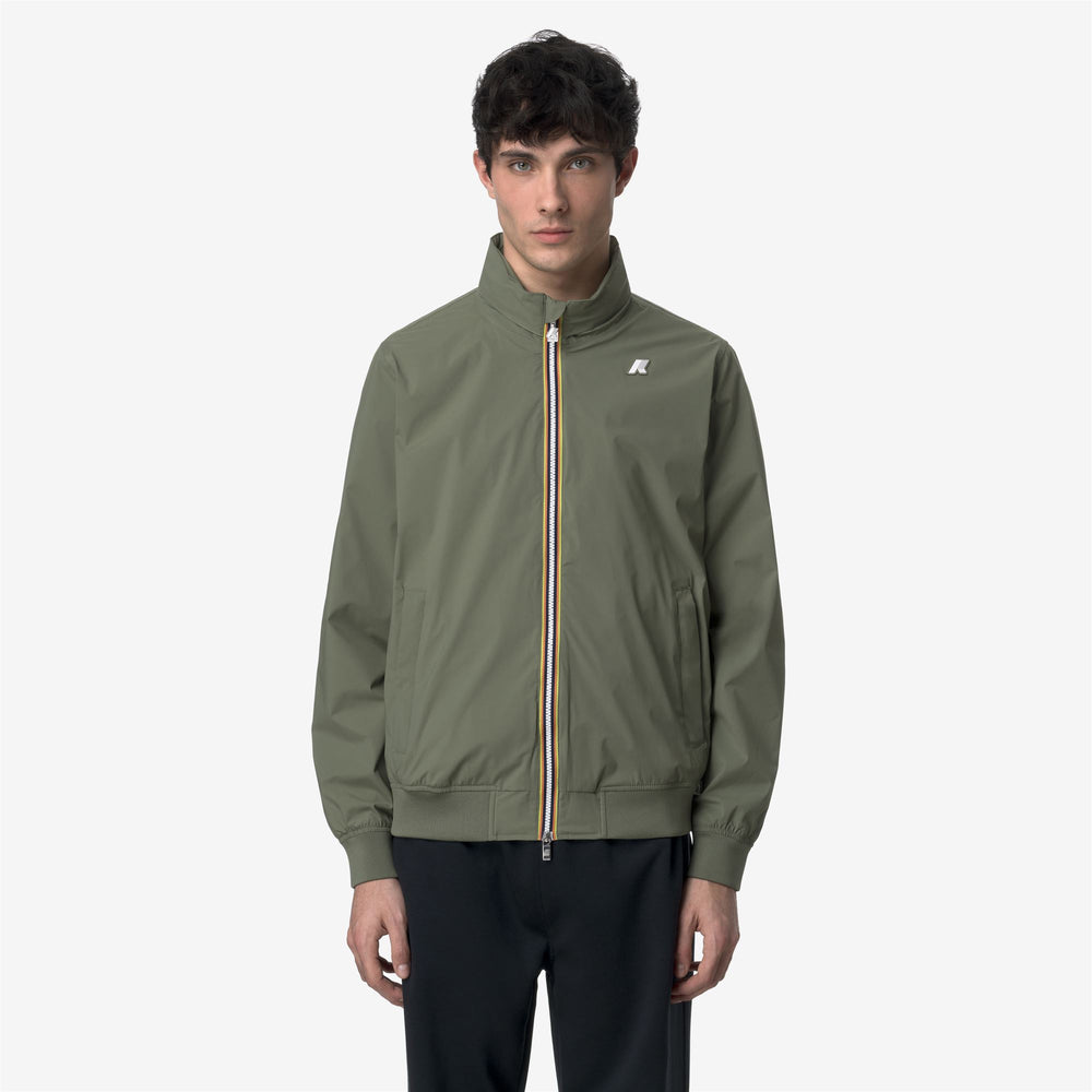 Jackets_MAN_AMAURY  STRETCH NYLON JERSEY_Short_Green Lichen - DressedBack