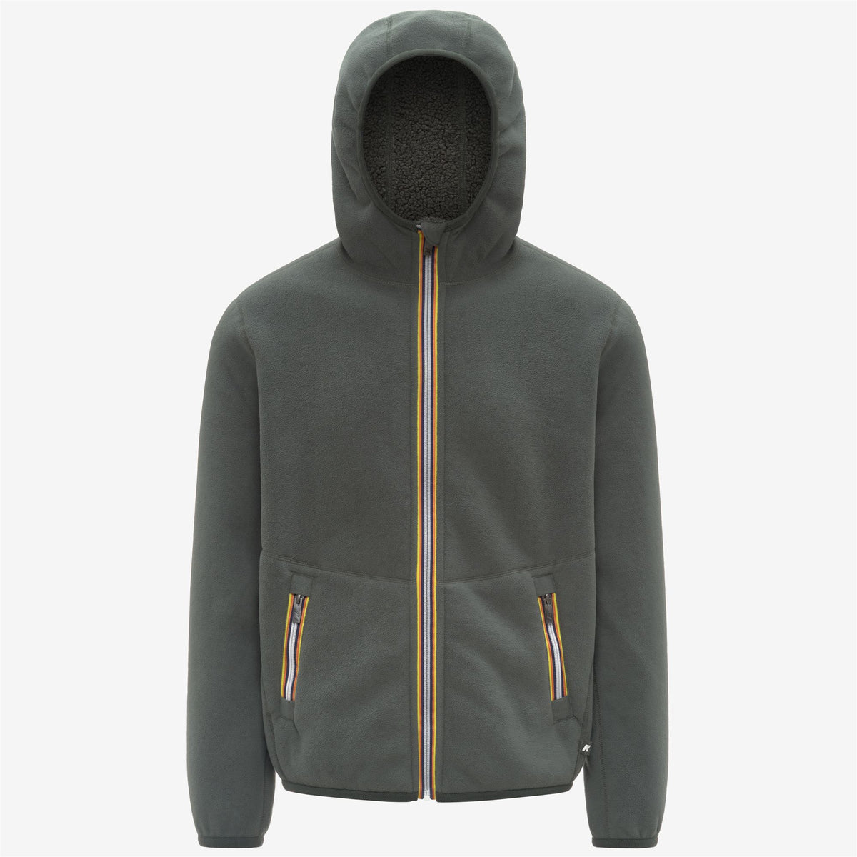 Fleece_MAN_JACK SHERPA POLAR DOUBLE_Jacket_Green Blackish Combo - GREEN BLACKISH - Commercial 2