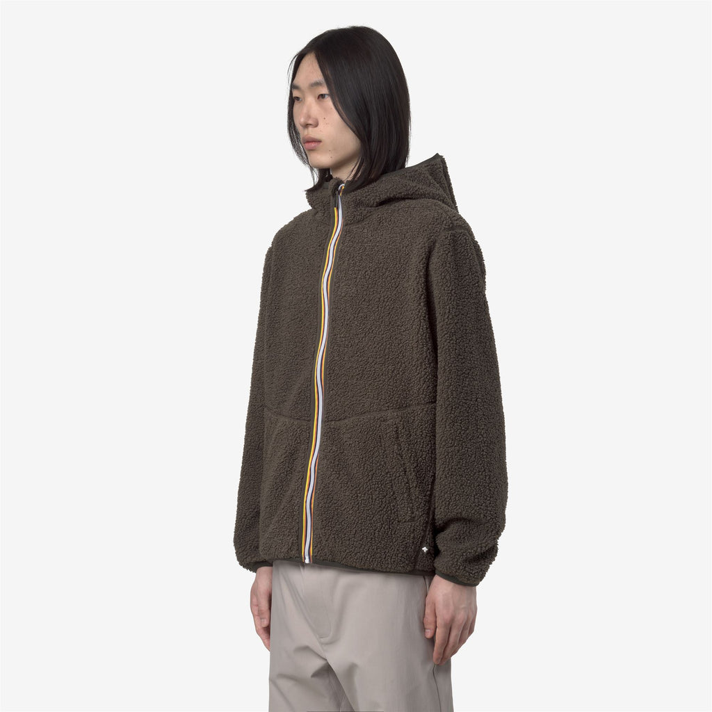 Fleece_MAN_JACK SHERPA POLAR DOUBLE_Jacket_Black Olive Combo - Black Olive - Commercial 5