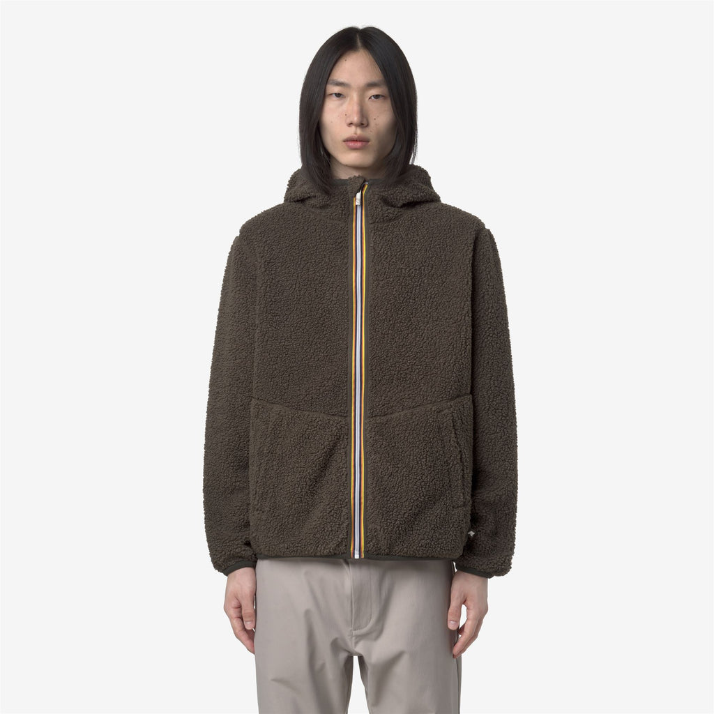 Fleece_MAN_JACK SHERPA POLAR DOUBLE_Jacket_Black Olive Combo - Black Olive - Commercial 4