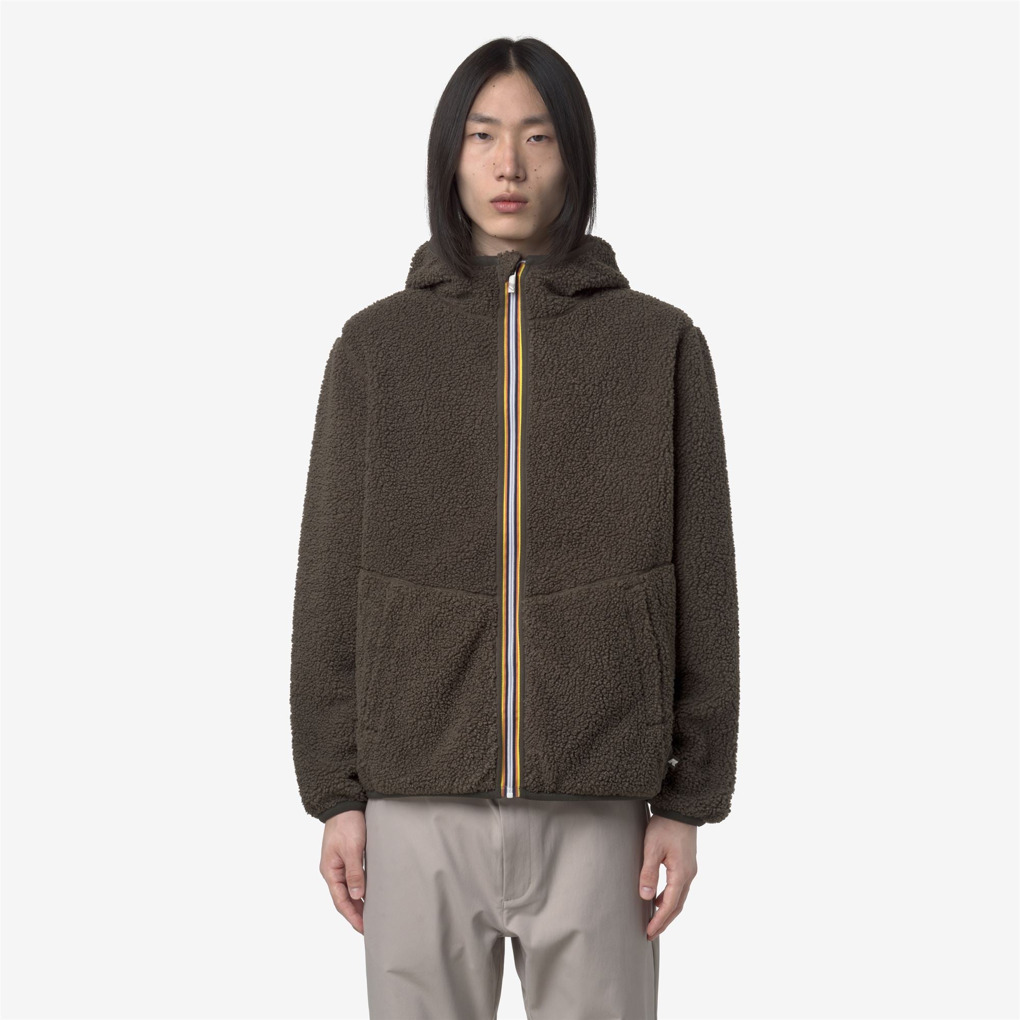 Fleece_MAN_JACK SHERPA POLAR DOUBLE_Jacket_Black Olive Combo - Black Olive - Commercial 4