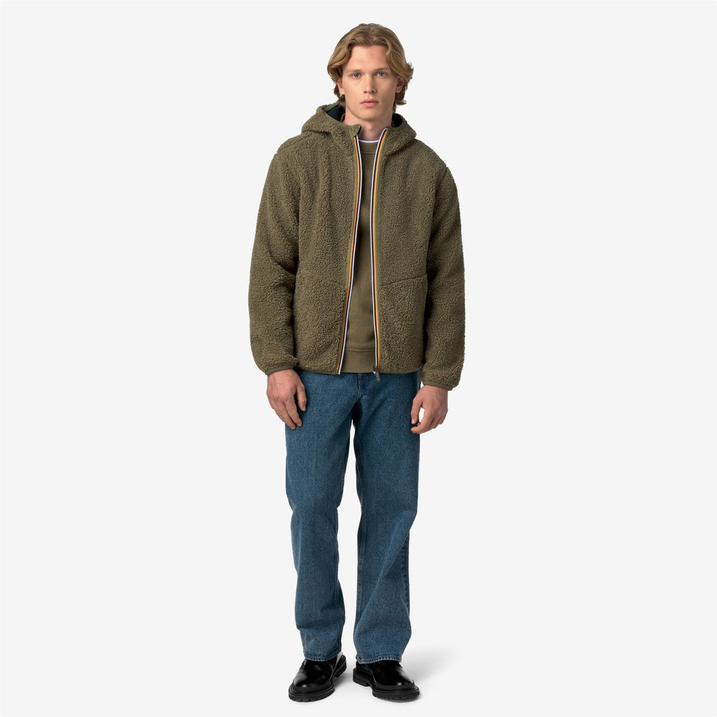 Fleece_Man_JACK SHERPA POLAR DOUBLE_Jacket_Green Army - Blue Depth - Commercial 7