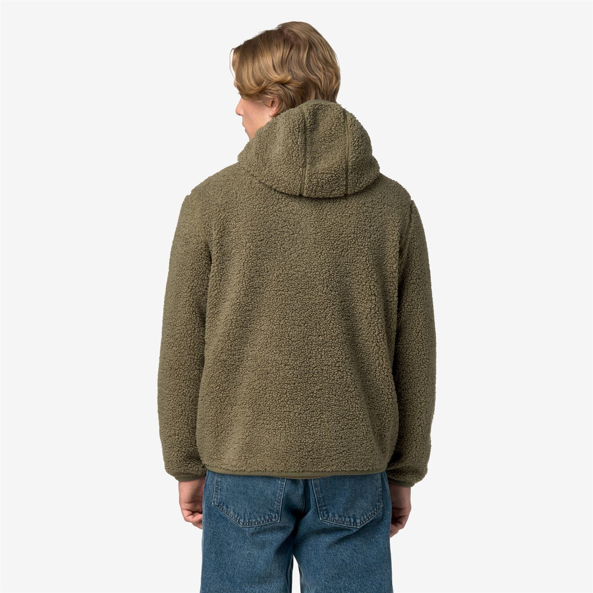 Fleece_Man_JACK SHERPA POLAR DOUBLE_Jacket_Green Army - Blue Depth - Commercial 6