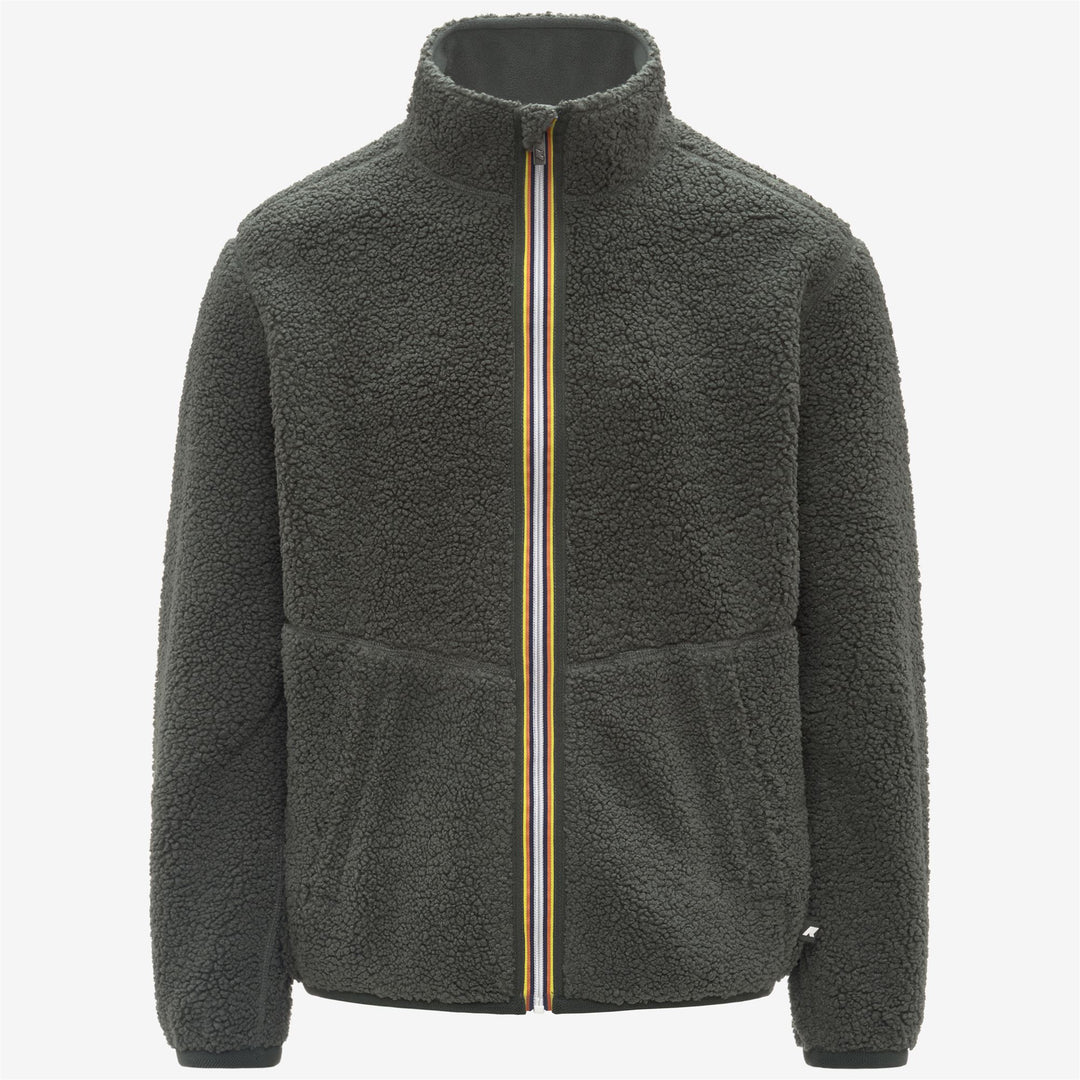 Fleece_MAN_PASCAL SHERPA POLAR DOUBLE_Jacket_Green Blackish Combo - GREEN BLACKISH - Photo