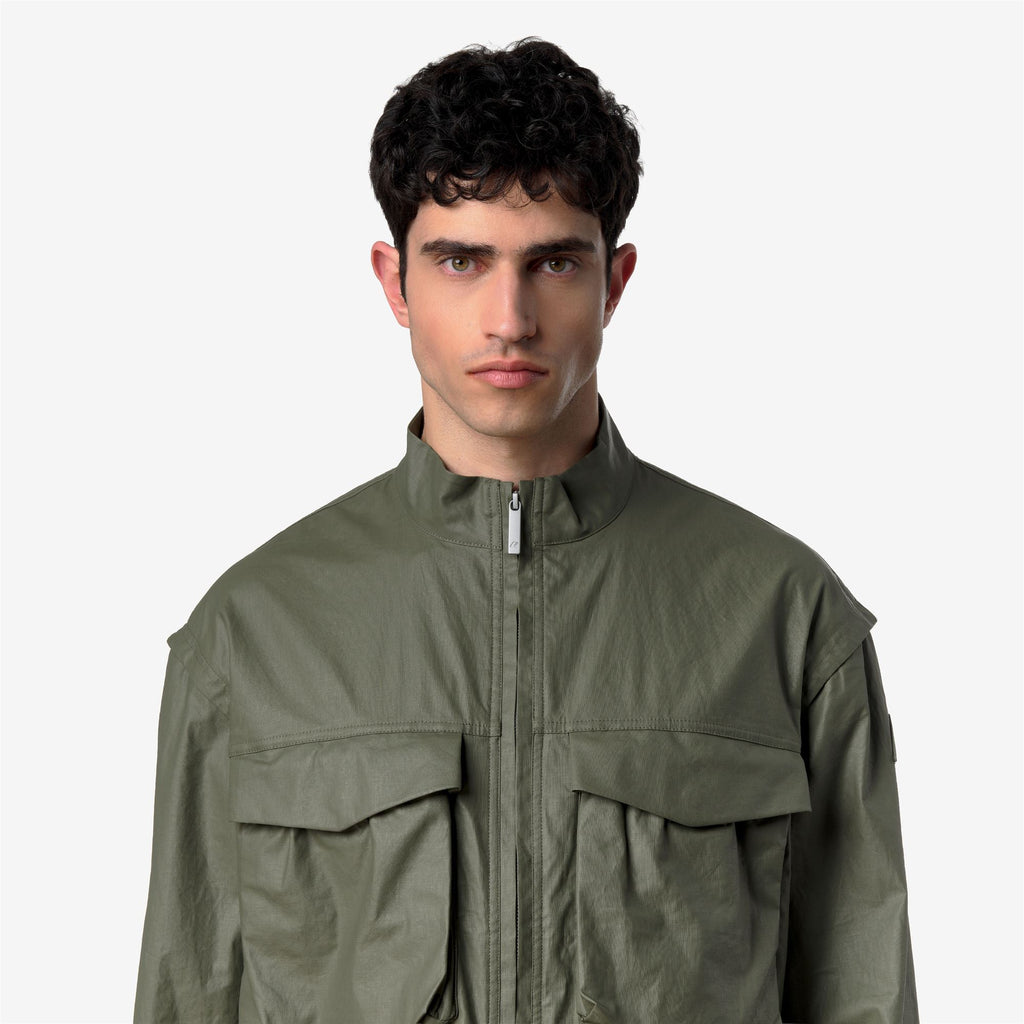 Jackets_Man_ORIAN NATURAL BLEND_Short_GREEN LICHEN COMBO - Green Lichen - Commercial 7