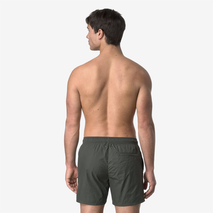 Bathing Suits_MAN_LE VRAI OLIVIER_Swimming Trunks_GREEN BLACKISH - DressedFrontDouble