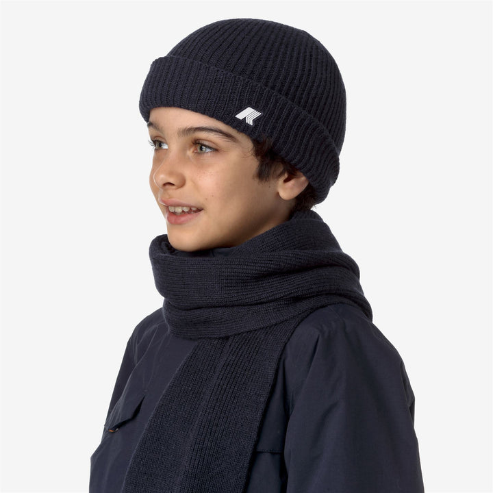 P. BRICE CARDIGAN STITCH - Headwear - Hat - KID UNISEX - Blue Depth Melange
