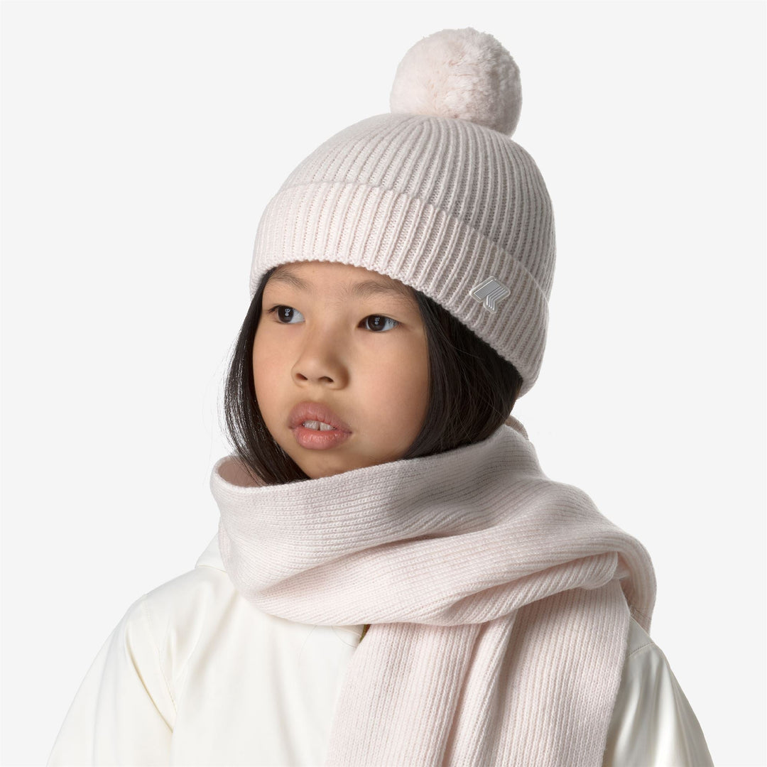 P. VINCIENNE CARDIGAN STITCH - Headwear - Hat - GIRL - White Gardenia Melange