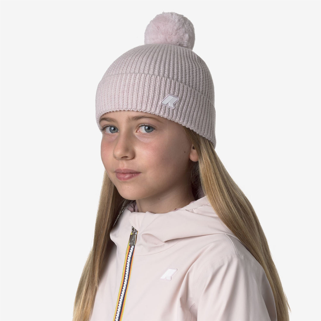 P. VINCIENNE CARDIGAN STITCH - Headwear - Hat - GIRL - Rose Hushed Melange