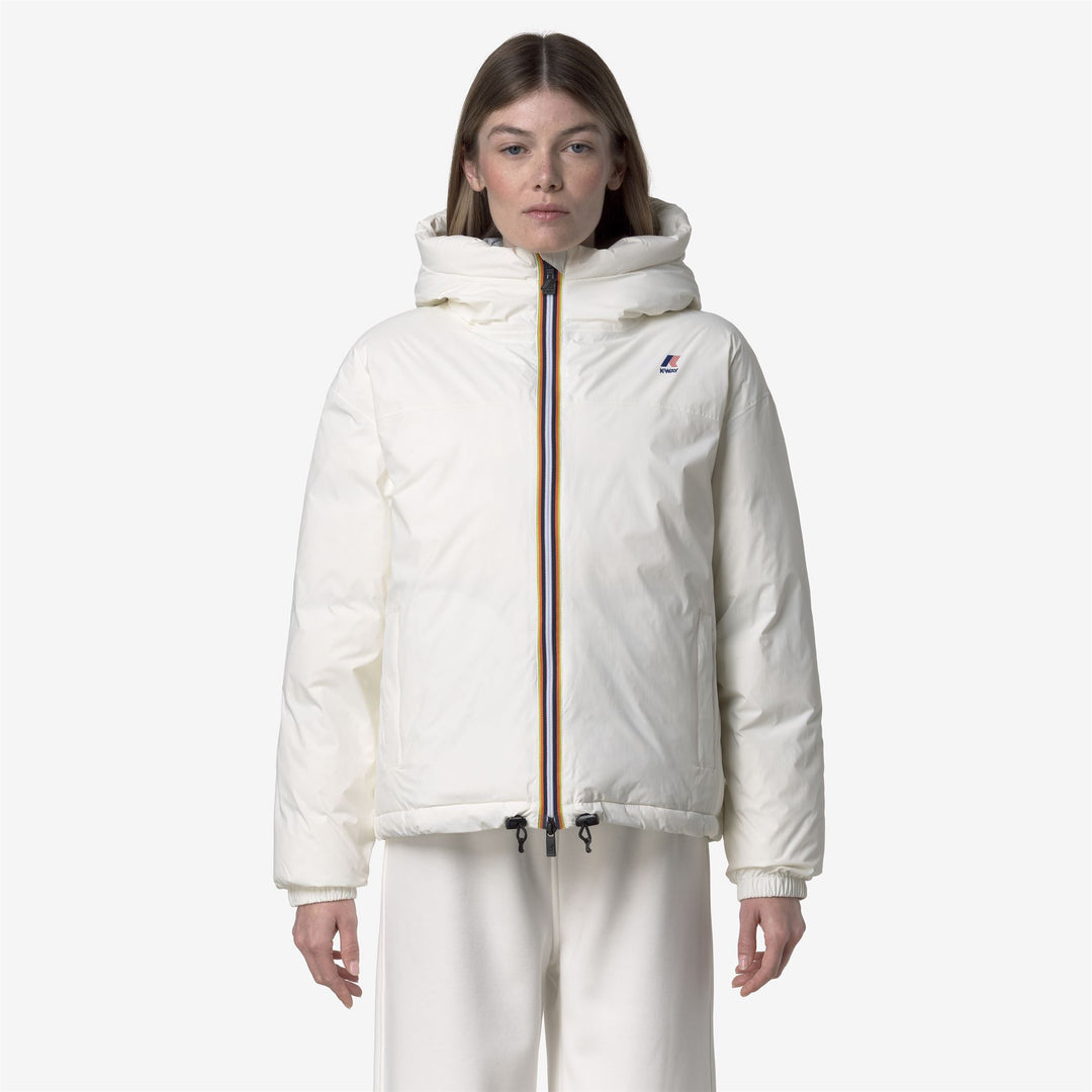 Jackets_WOMAN_LE VRAI 4.0 ALBINE HEAVY WARM_Short_White Gardenia - DressedBack