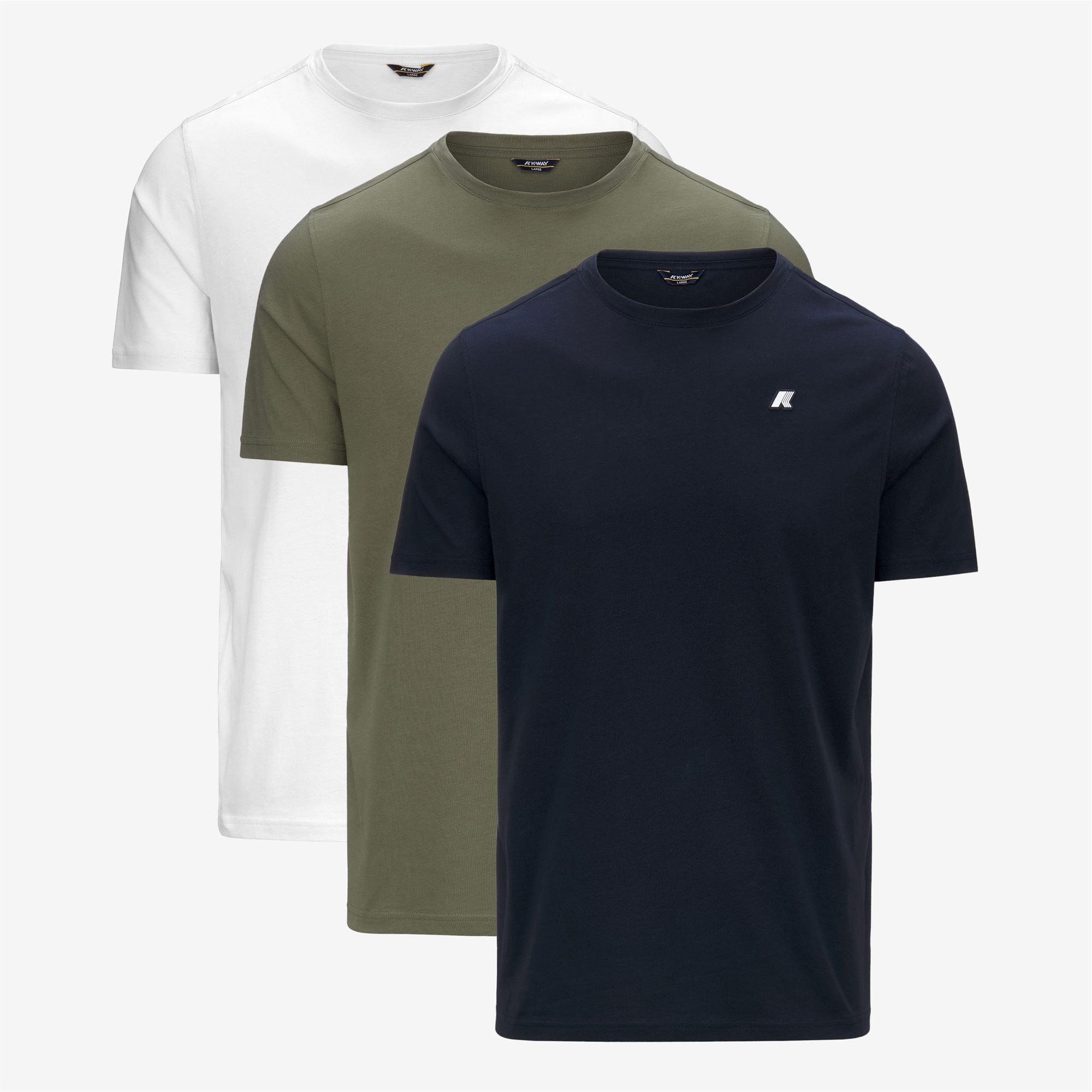 T-Shirts & Top_MAN_ODOM ROUND SLEEVES THREE PACK_T-Shirt_Blue Depth - Green Lichen - White - Commercial 1