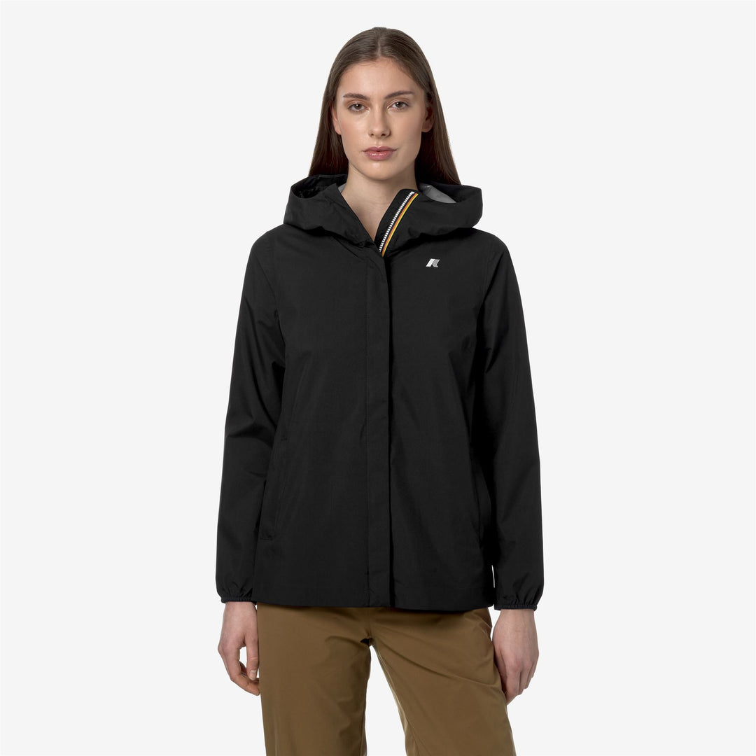 Jackets_WOMAN_MARGUERITE STRETCH DOT_Mid_Black Pure - DressedBack