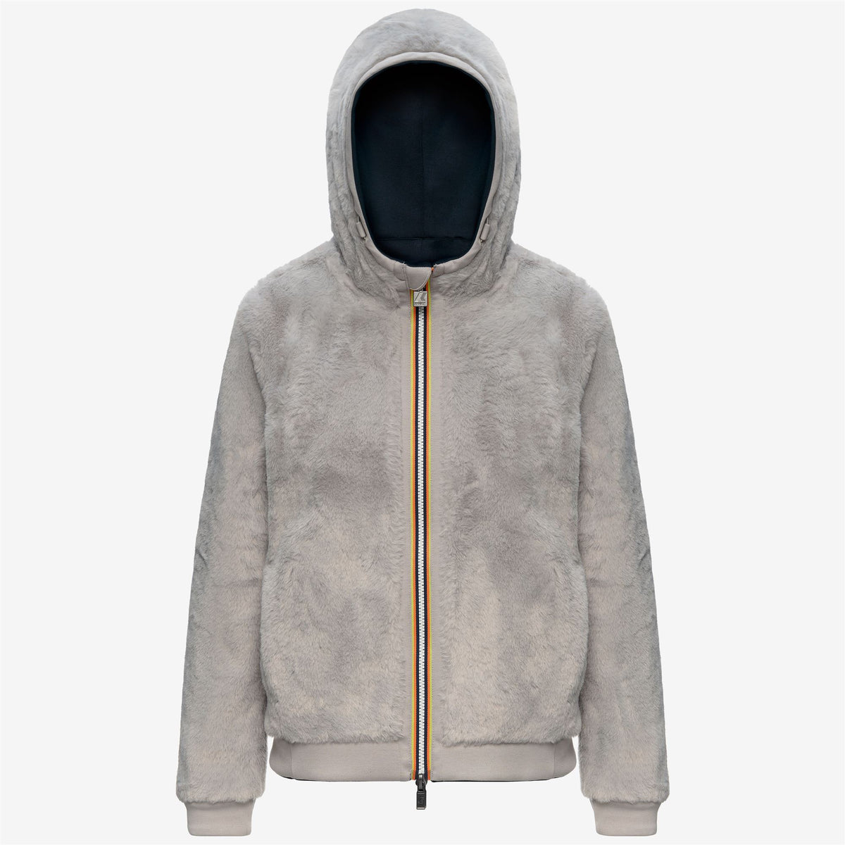Fleece_Woman_DEVA LIGHT SPACER FUR DOUBLE_Jacket_Blue Depth - Fur - Grey Mist - Commercial 2