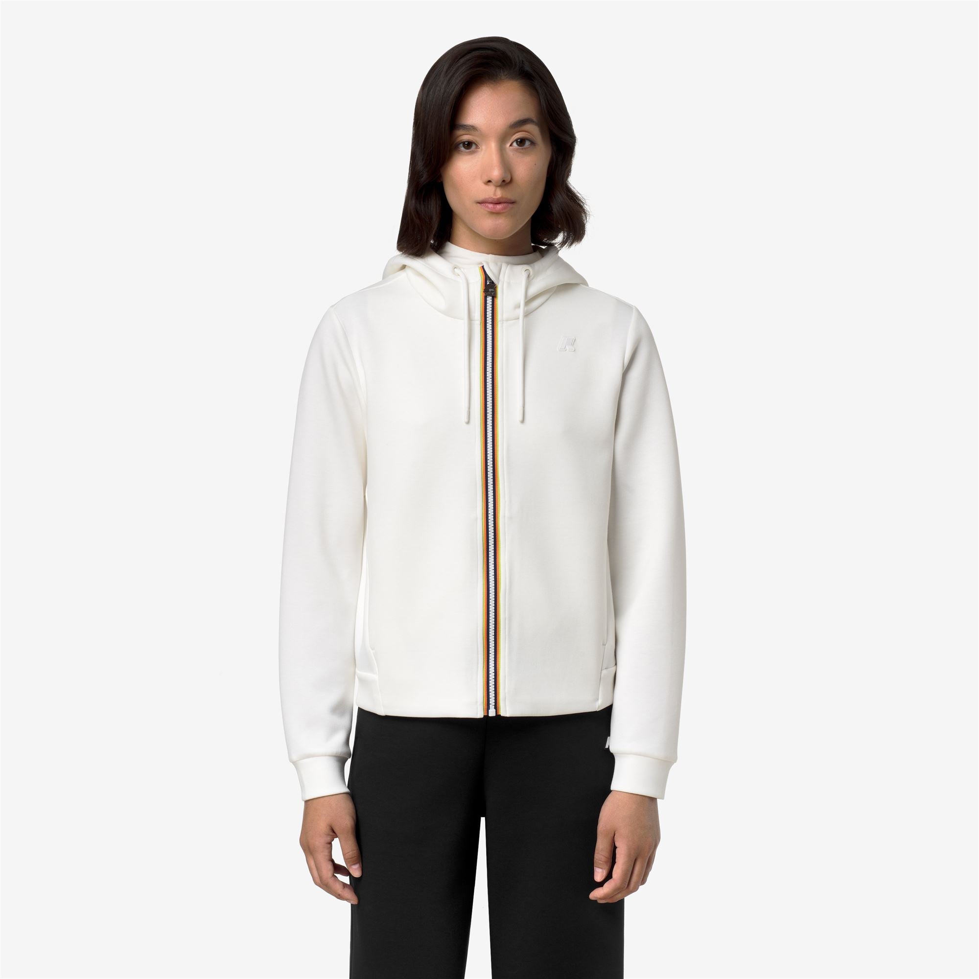 Fleece_Woman_DEVA LIGHT SPACER_Hoodie Full Zip_White Natural - Commercial 4