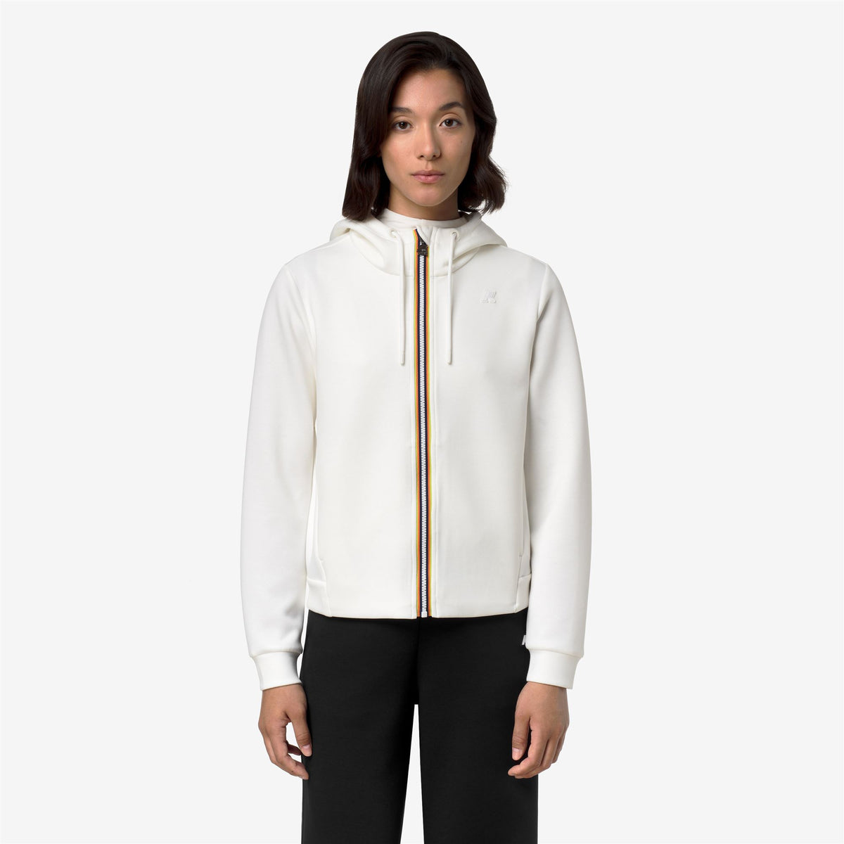Fleece_Woman_DEVA LIGHT SPACER_Hoodie Full Zip_White Natural - Commercial 4
