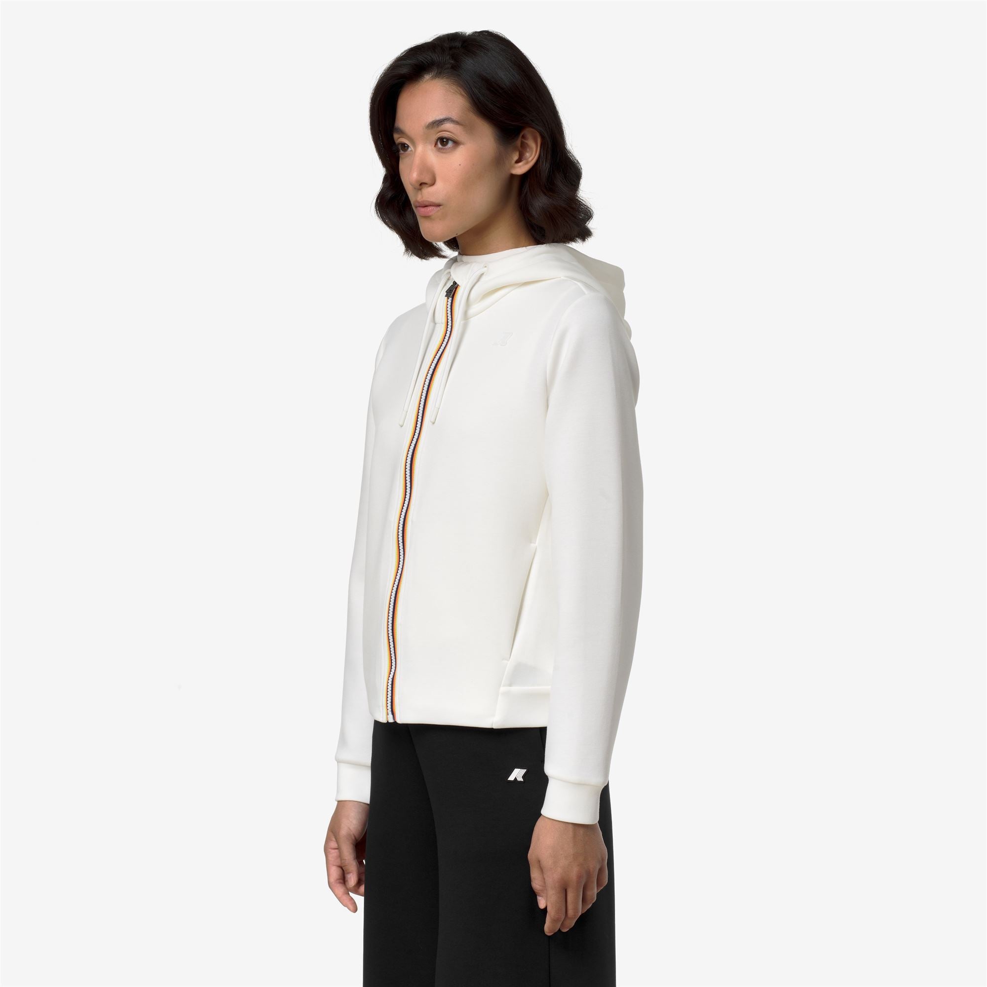 Fleece_Woman_DEVA LIGHT SPACER_Hoodie Full Zip_White Natural - Commercial 5