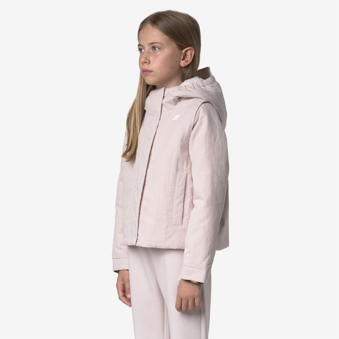 P. IDELLE COTTON FEEL - Jackets - Short - GIRL - Rose Hushed-White Fur