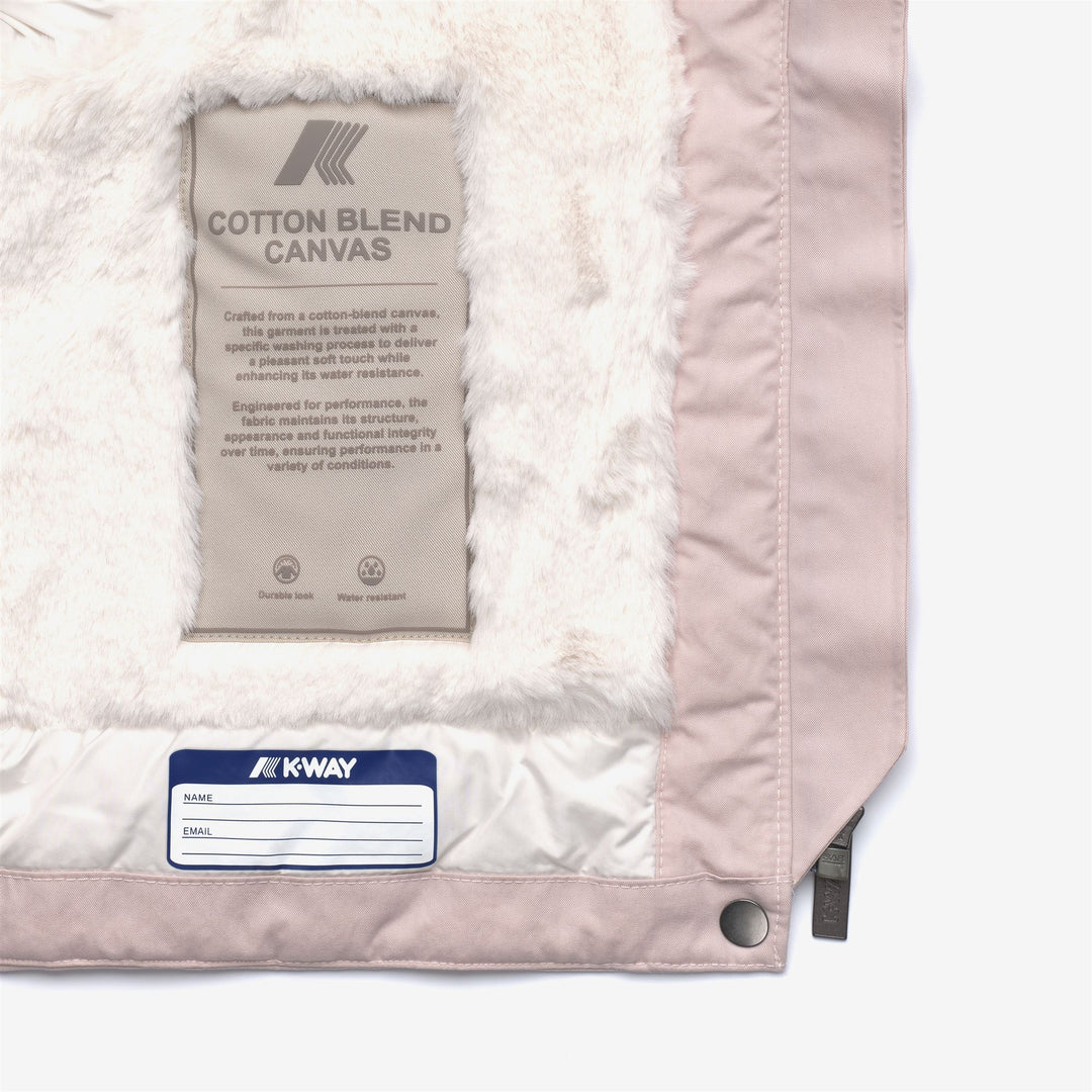 Jackets_GIRL_P. IDELLE COTTON FEEL_Short_Rose Hushed-White Fur - Black Olive - DressedFront