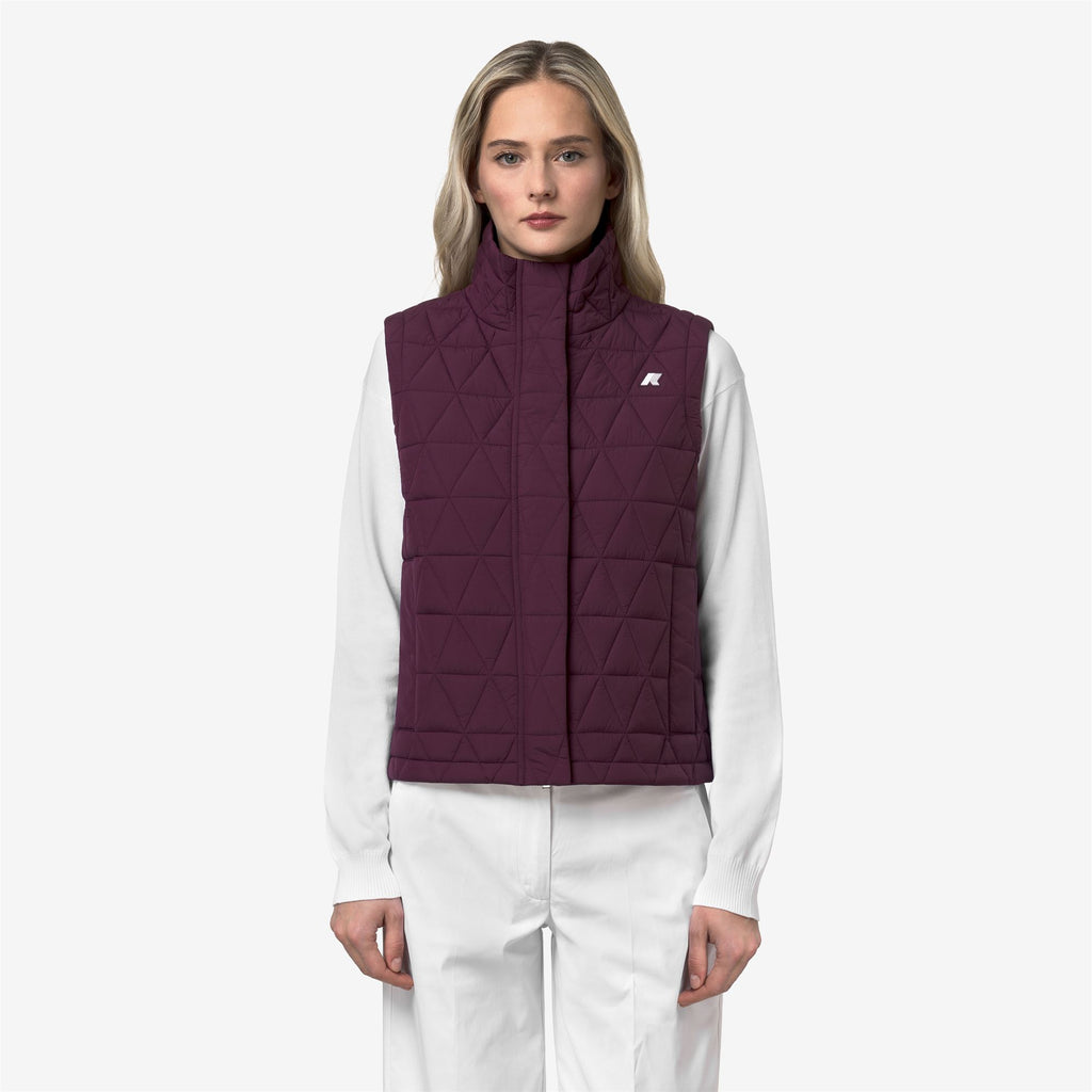 Jackets_Woman_SATINE DIAMOND QUILTED WARM_Vest_Violet Mauve Wine - Commercial 4