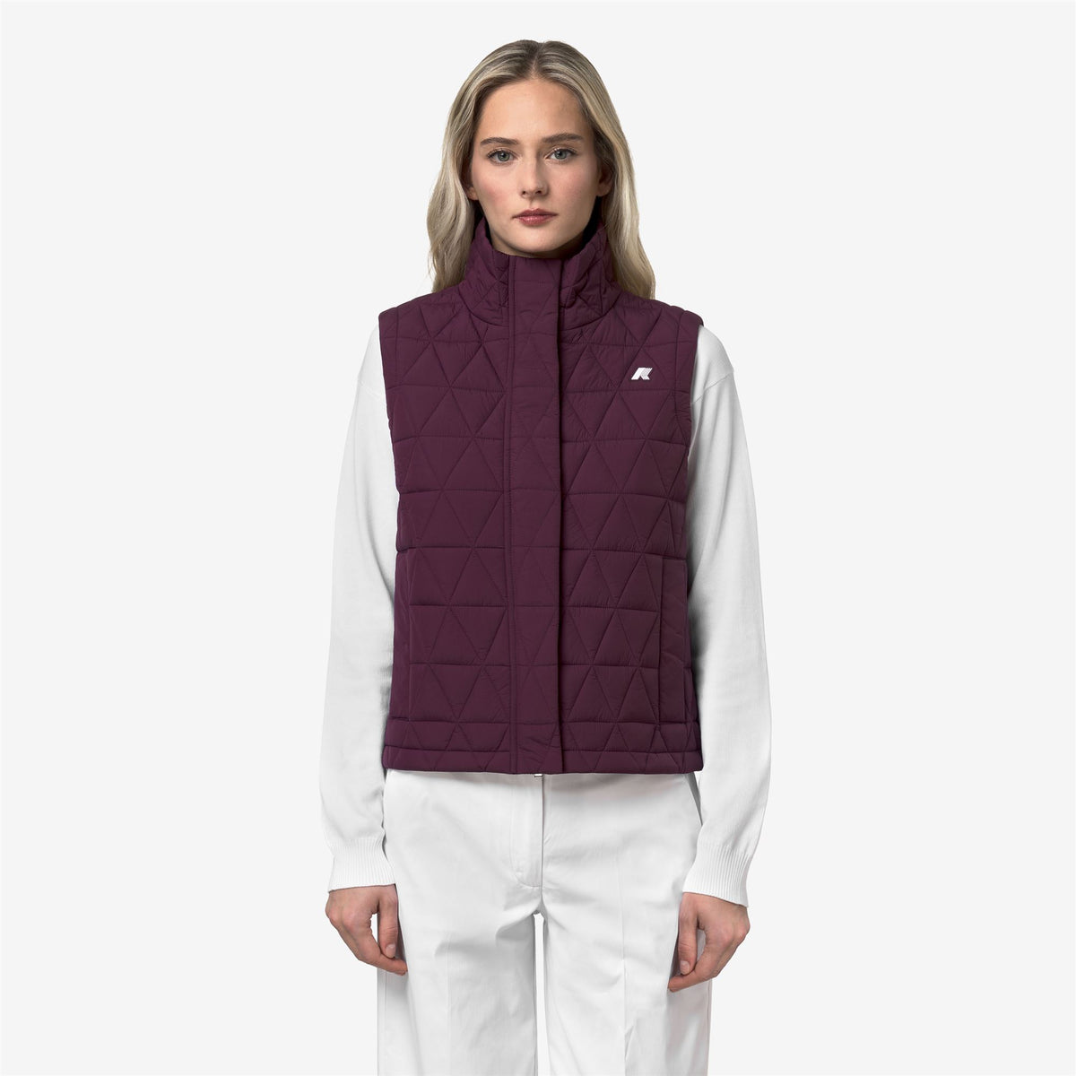 Jackets_Woman_SATINE DIAMOND QUILTED WARM_Vest_Violet Mauve Wine - Commercial 4