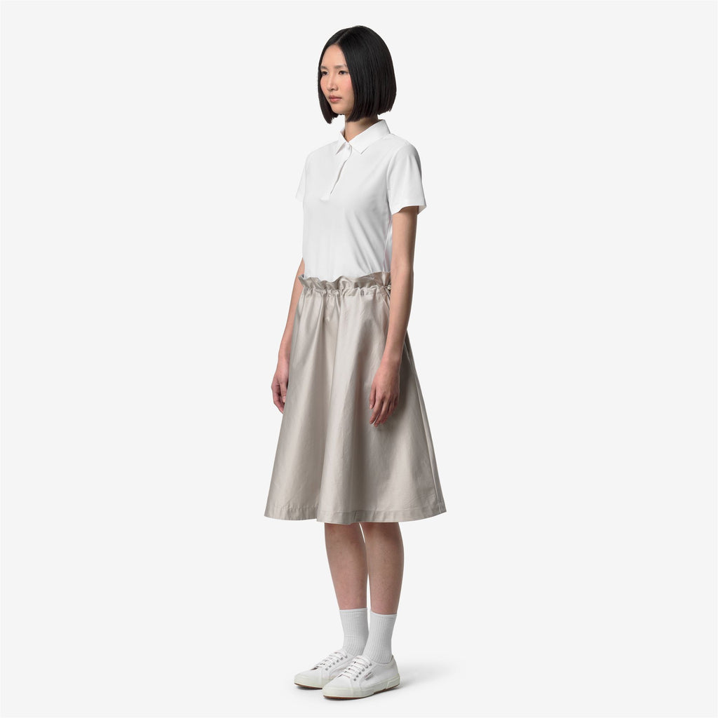 Skirts_Woman_GAELAL SHINY COTTON_Longuette_BEIGE LT - Commercial 5