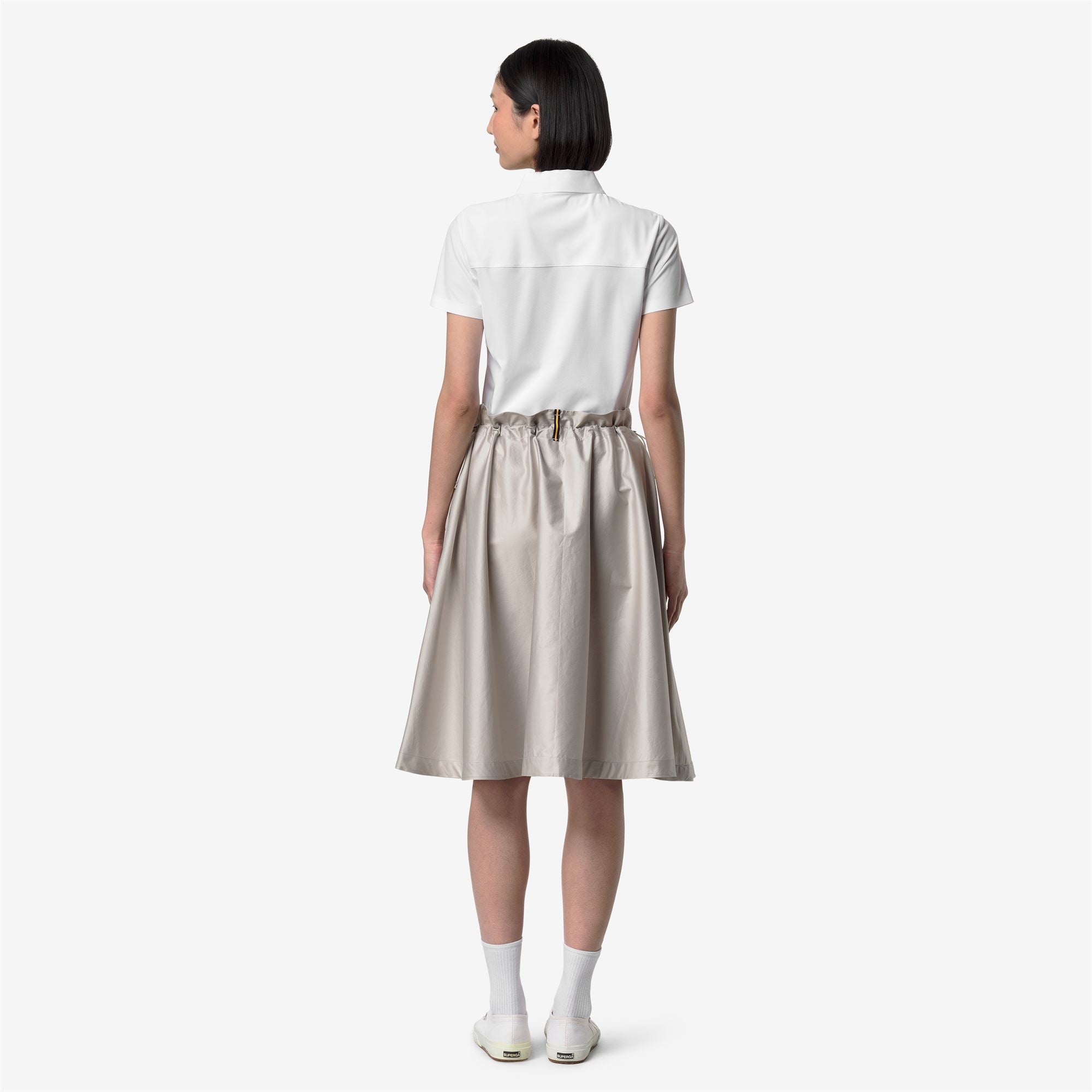 Skirts_Woman_GAELAL SHINY COTTON_Longuette_BEIGE LT - Commercial 6