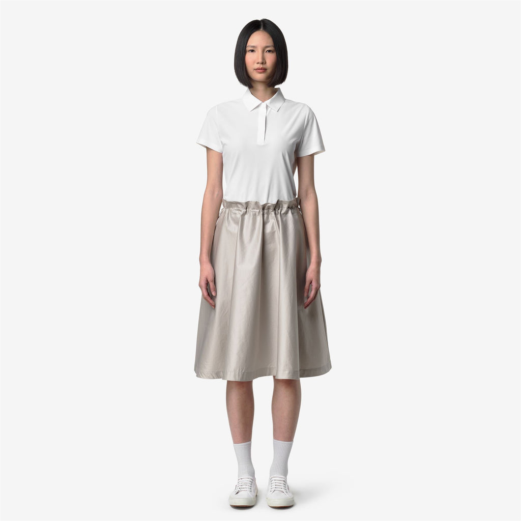 Skirts_Woman_GAELAL SHINY COTTON_Longuette_BEIGE LT - Commercial 4