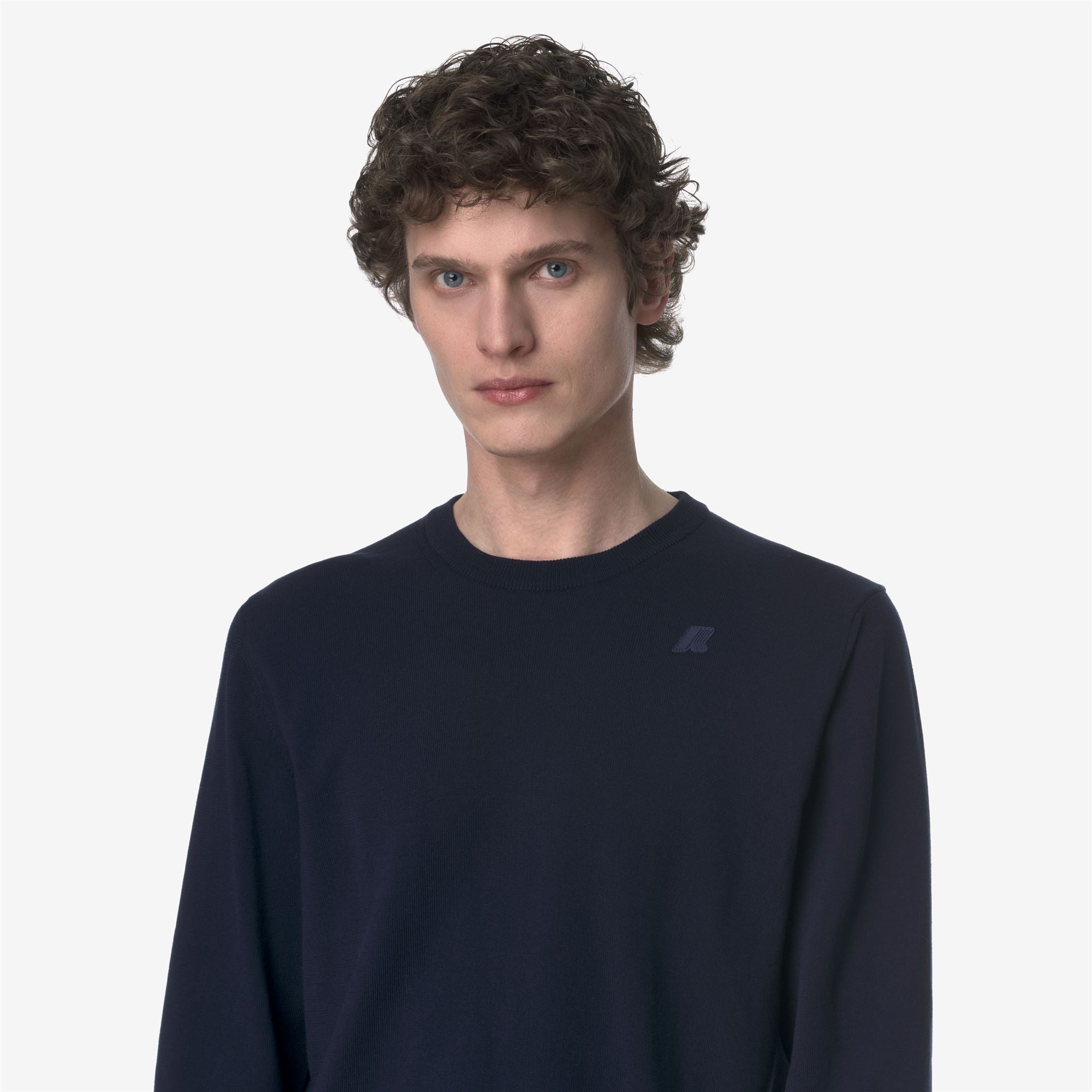 Knitwear_MAN_SEBASTIEN COTTON PS_Pull Over_Blue Depth - Commercial 7