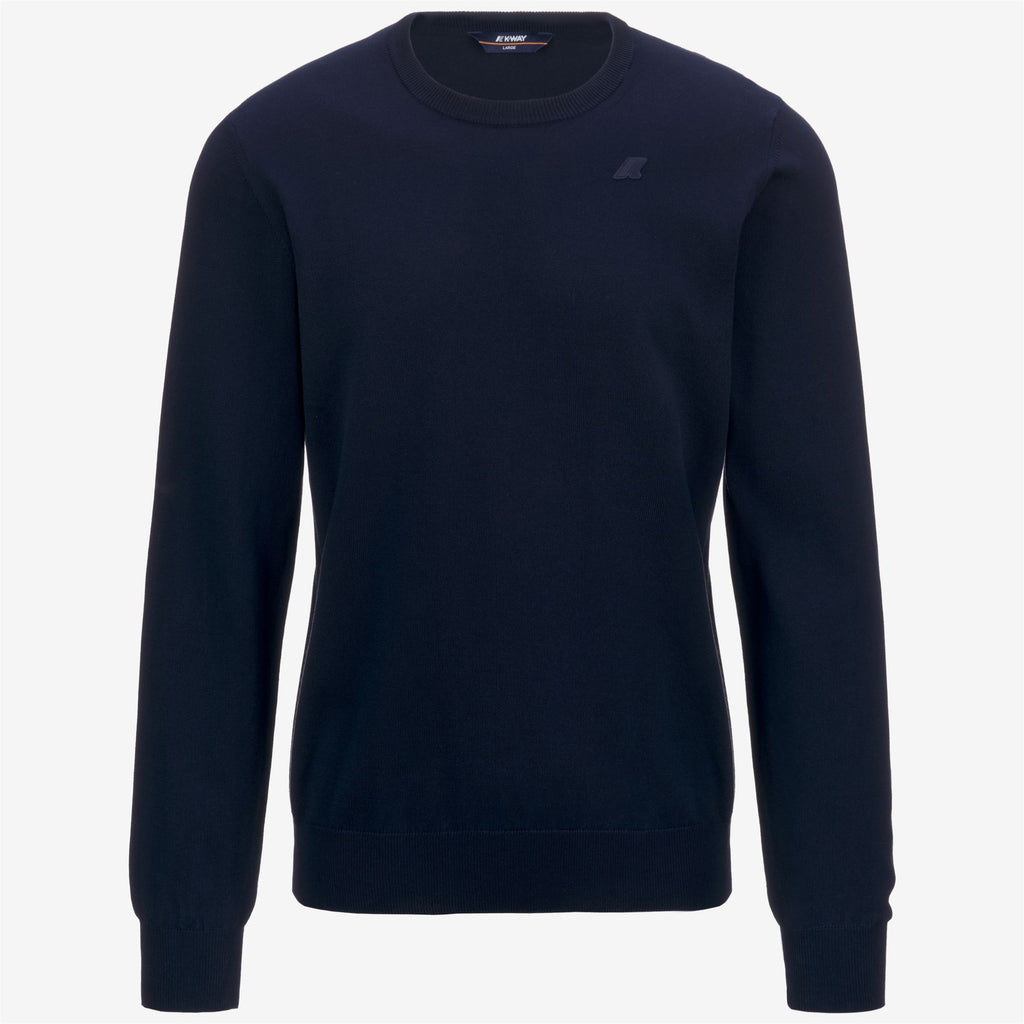 Knitwear_MAN_SEBASTIEN COTTON PS_Pull Over_Blue Depth - Commercial 1