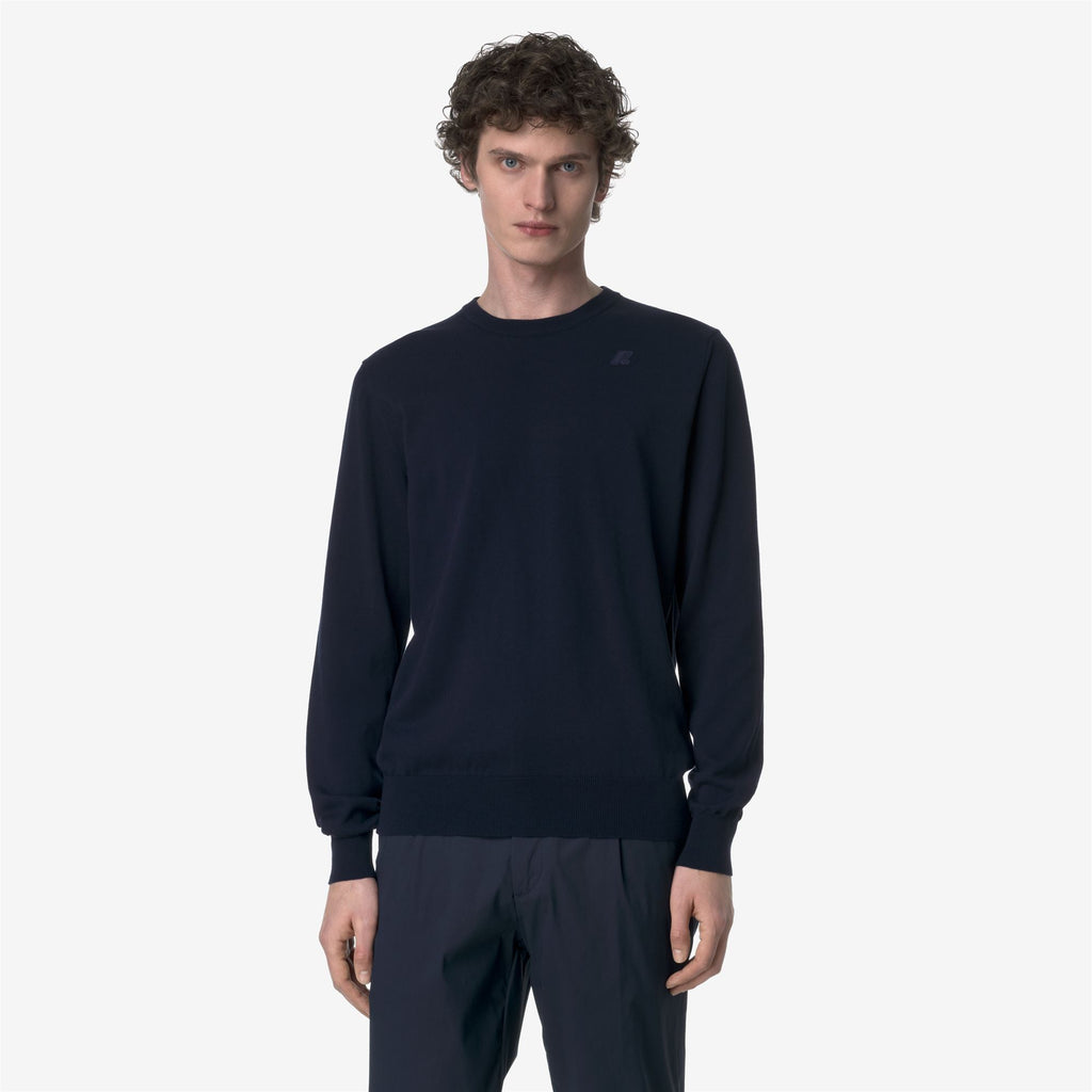 Knitwear_MAN_SEBASTIEN COTTON PS_Pull Over_Blue Depth - Commercial 4