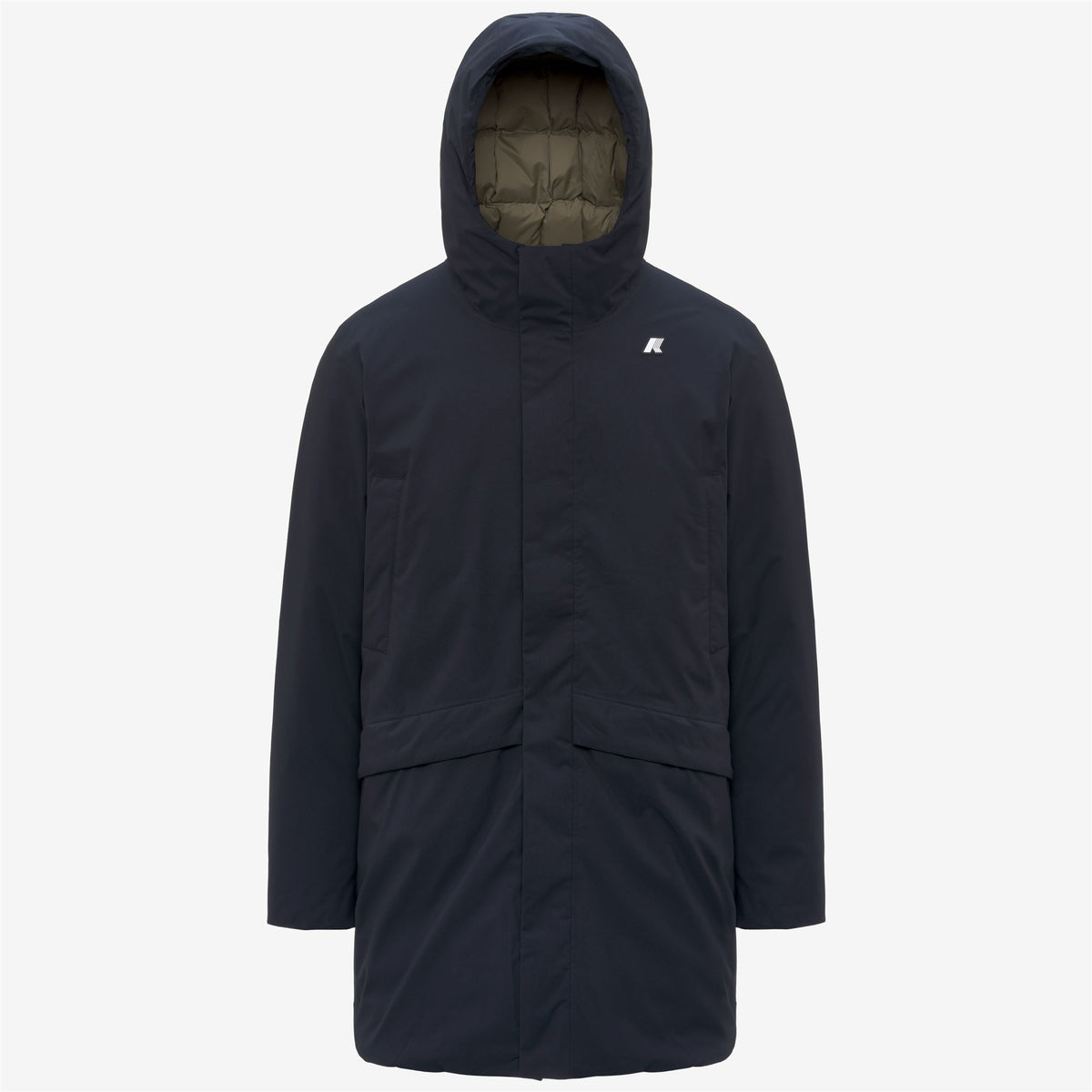 Jackets_Man_JARNO ST THERMO_3/4 Length_Blue Depth - Green Army - Commercial 1